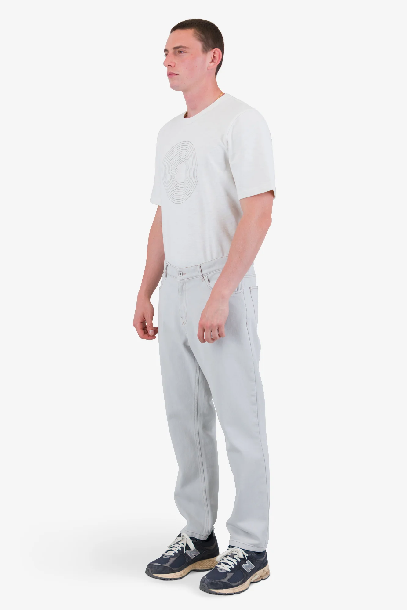 5 Pocket Trouser - Soft Grey Denim - Image 3