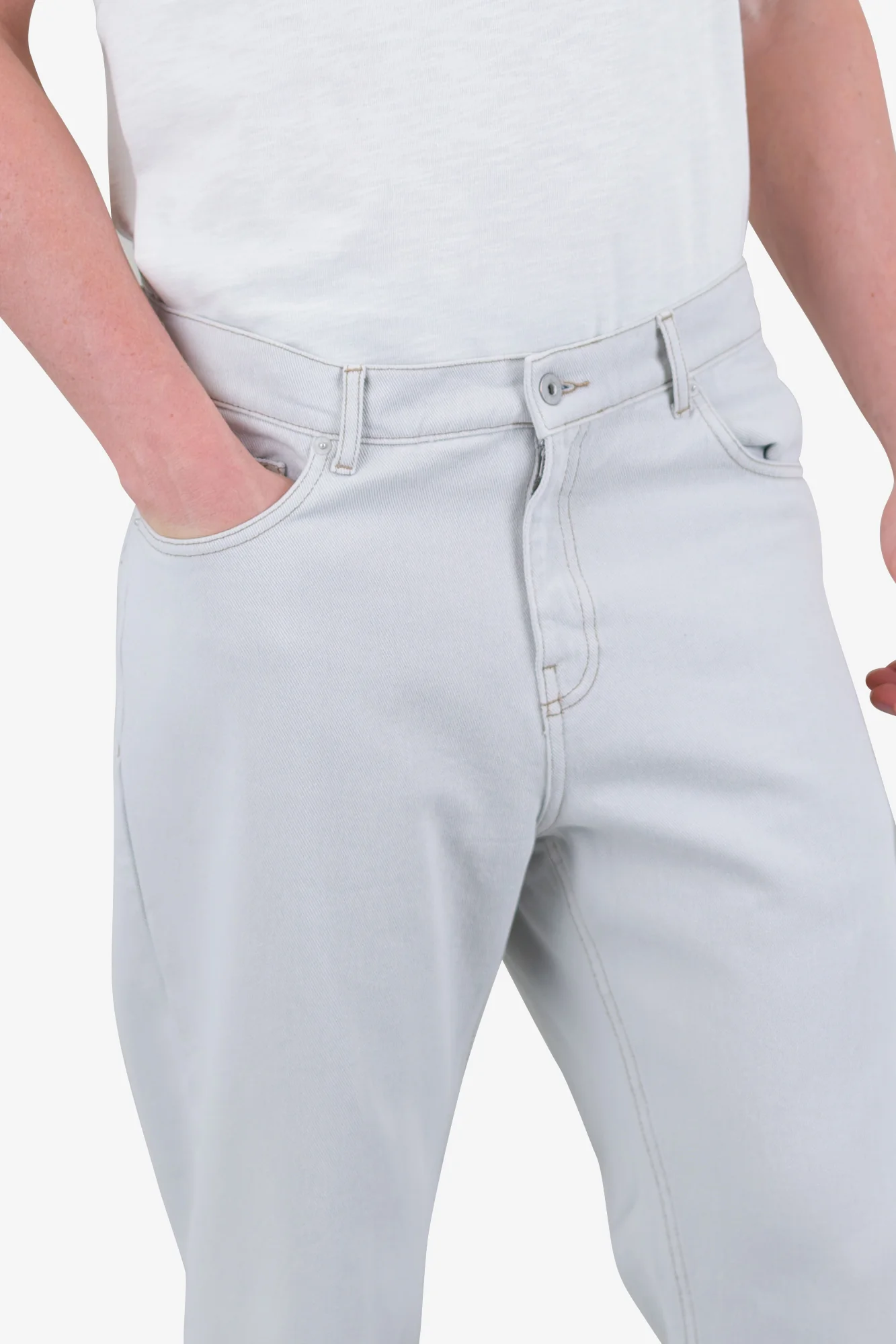 5 Pocket Trouser - Soft Grey Denim - Image 7