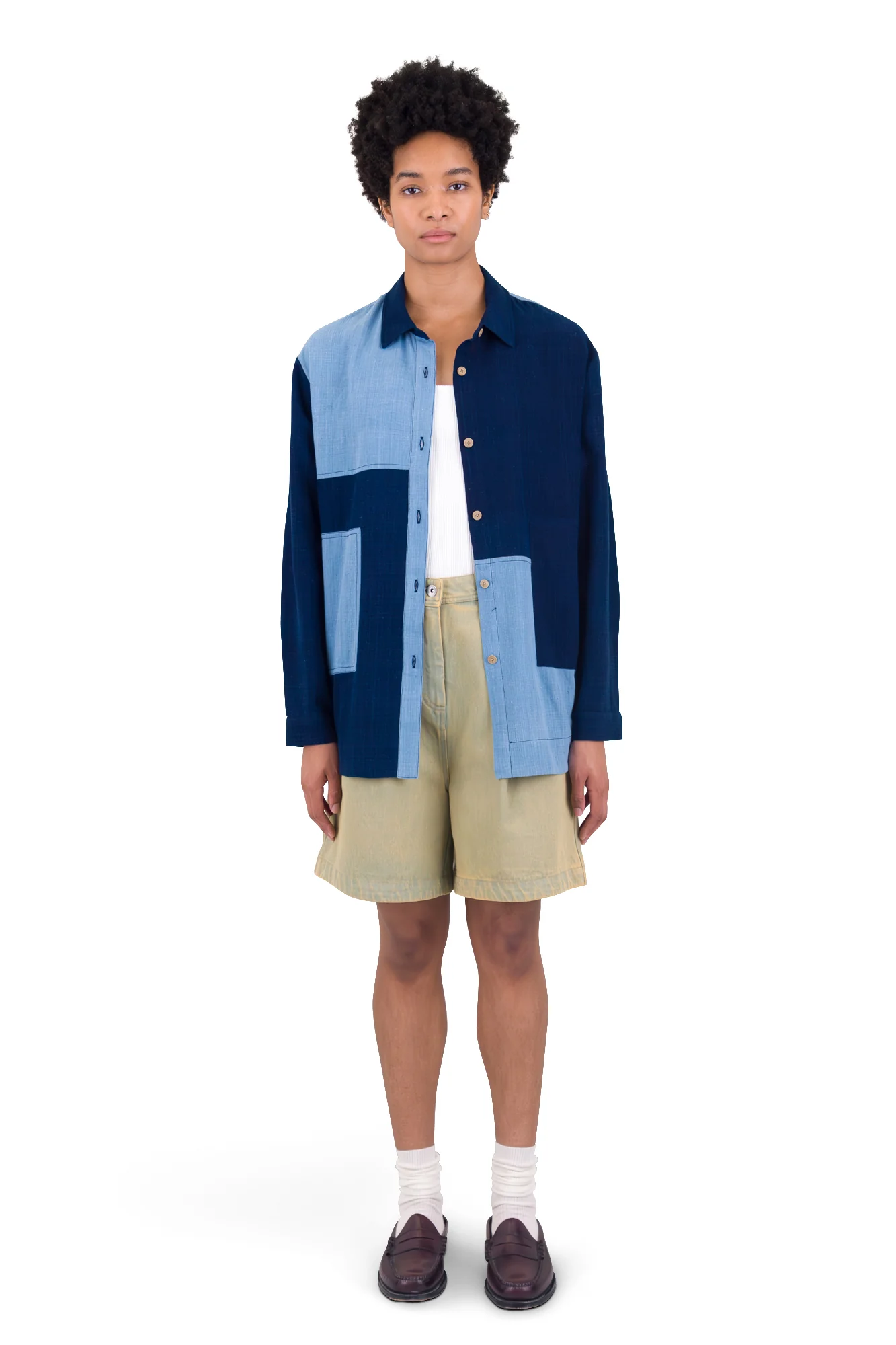 Boyfriend Shirt - Indigo Patchwork - Image 2