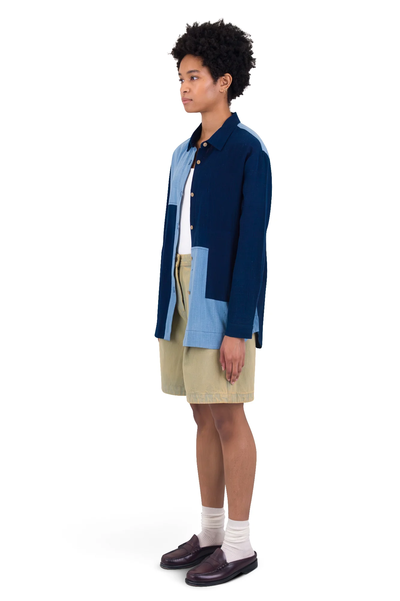 Boyfriend Shirt - Indigo Patchwork - Image 3