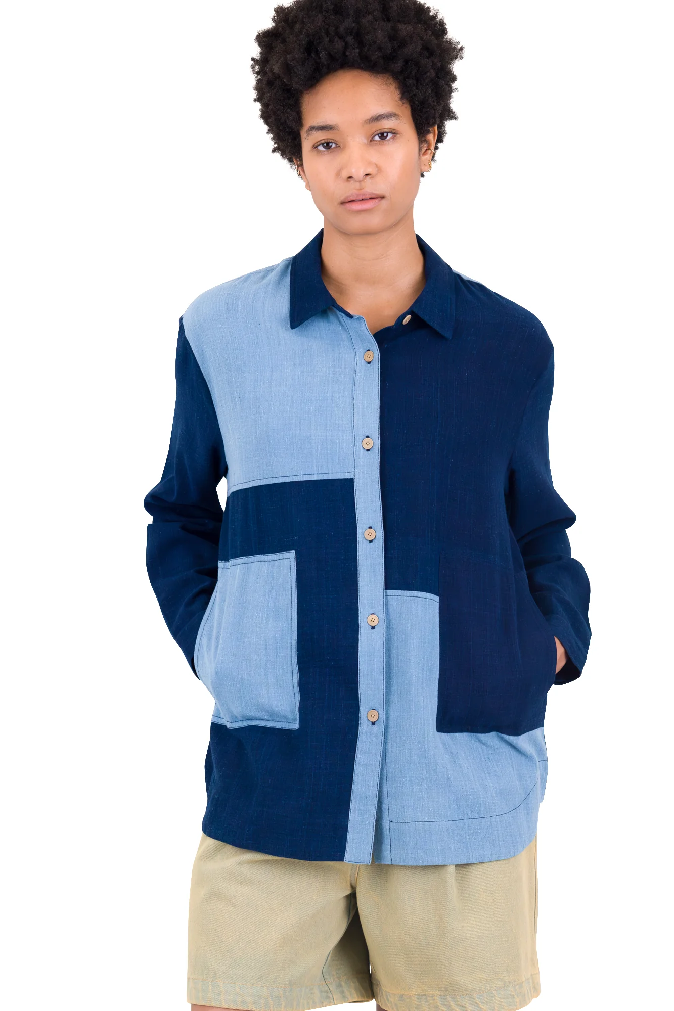 Boyfriend Shirt - Indigo Patchwork - Image 7