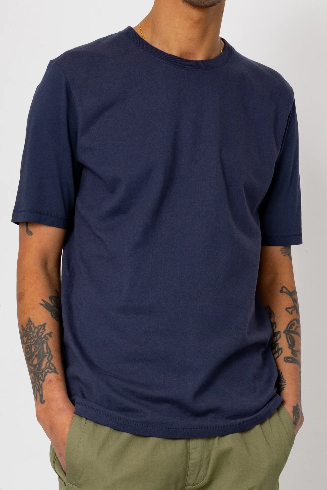 Contrast Sleeve T-Shirt - Navy - Image 3