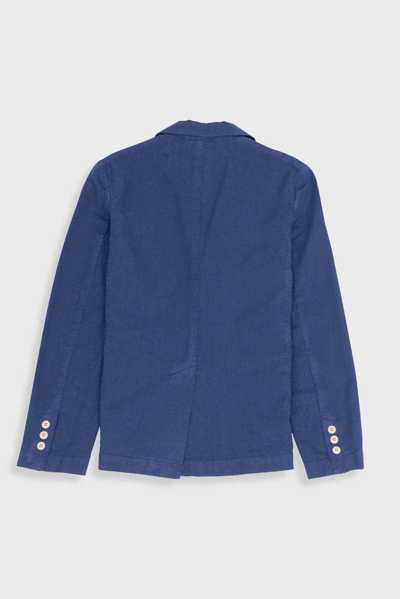 Cotton Linen Blazer - Deep Blue - Image 10
