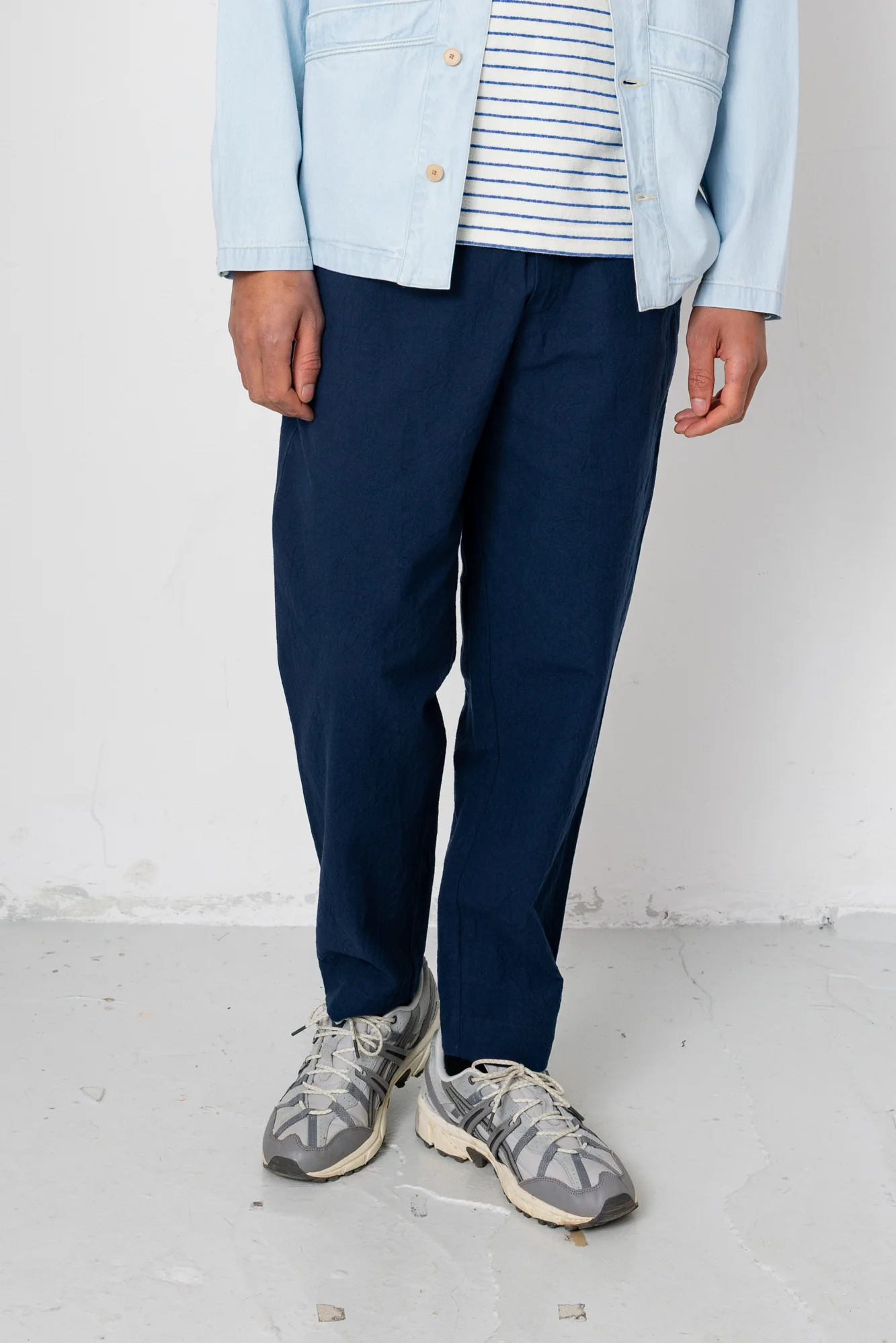 Drawcord Assembly Pant - Dark Navy Crinkle - Image 3