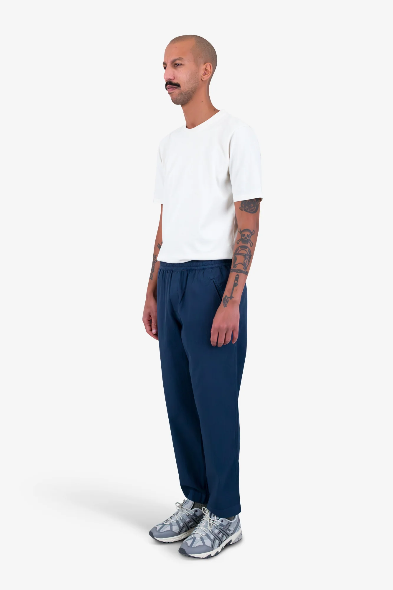 Drawcord Assembly Pant - Navy Mini Stripe - Image 3