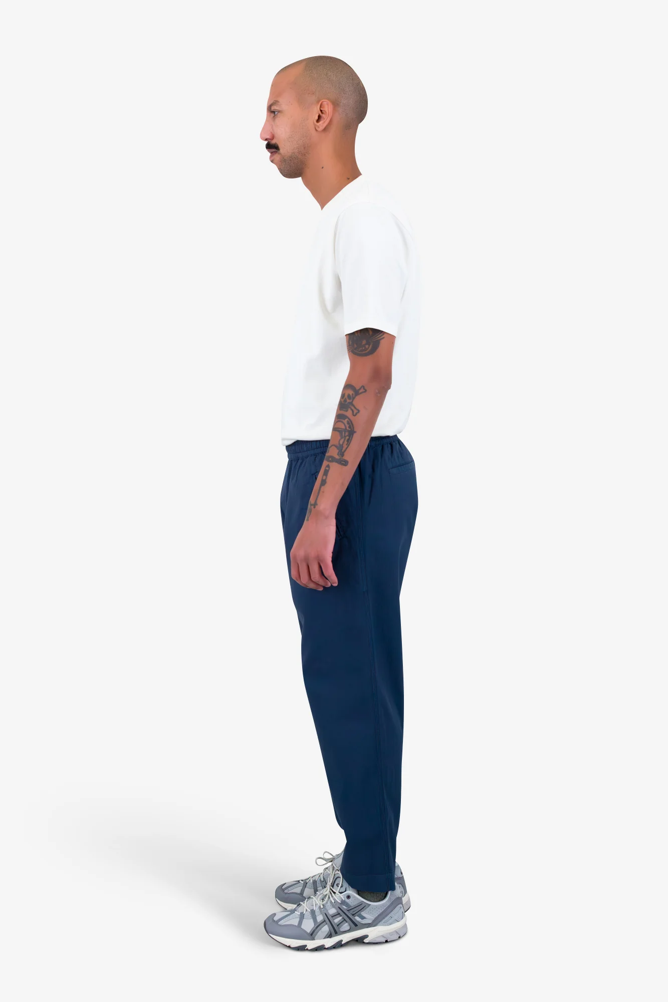 Drawcord Assembly Pant - Navy Mini Stripe - Image 4