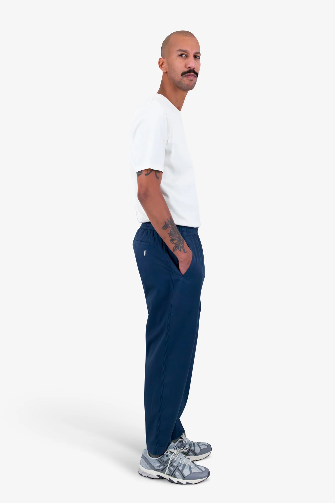Drawcord Assembly Pant - Navy Mini Stripe - Image 7