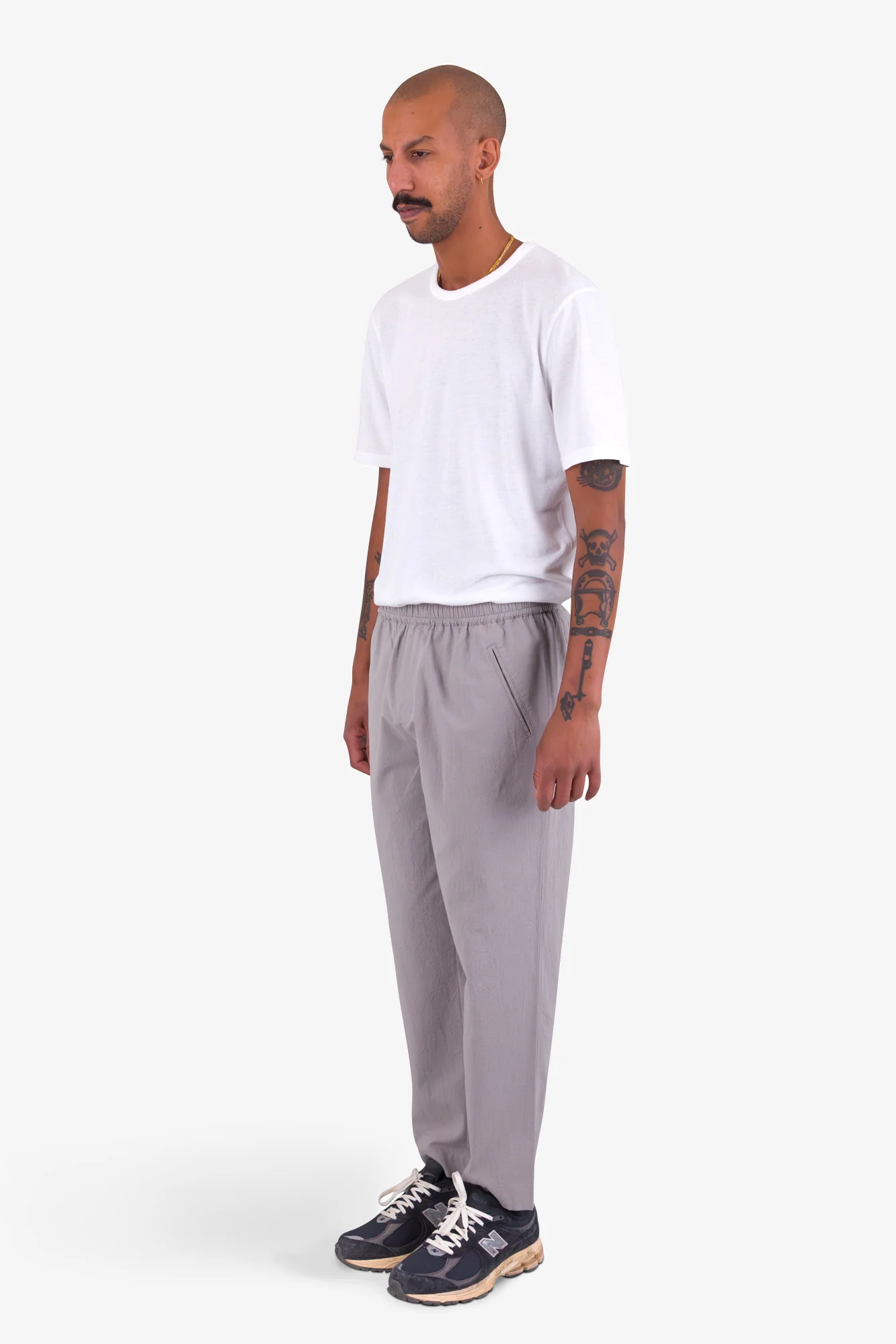 Drawcord Assembly Pant - Silver Grey Crinkle - Image 3