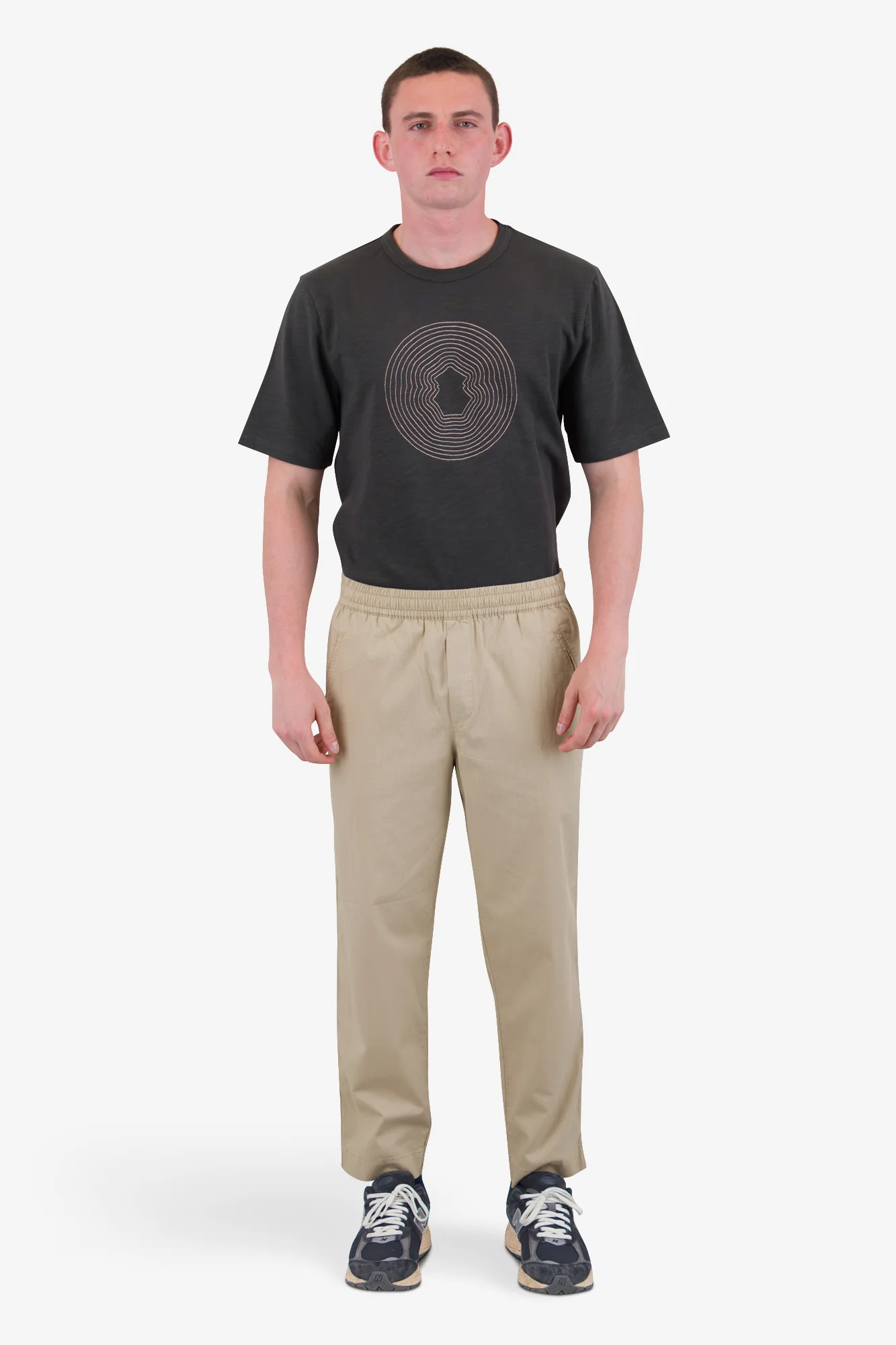 Drawcord Assembly Pant - Stone Mini Stripe - Image 2