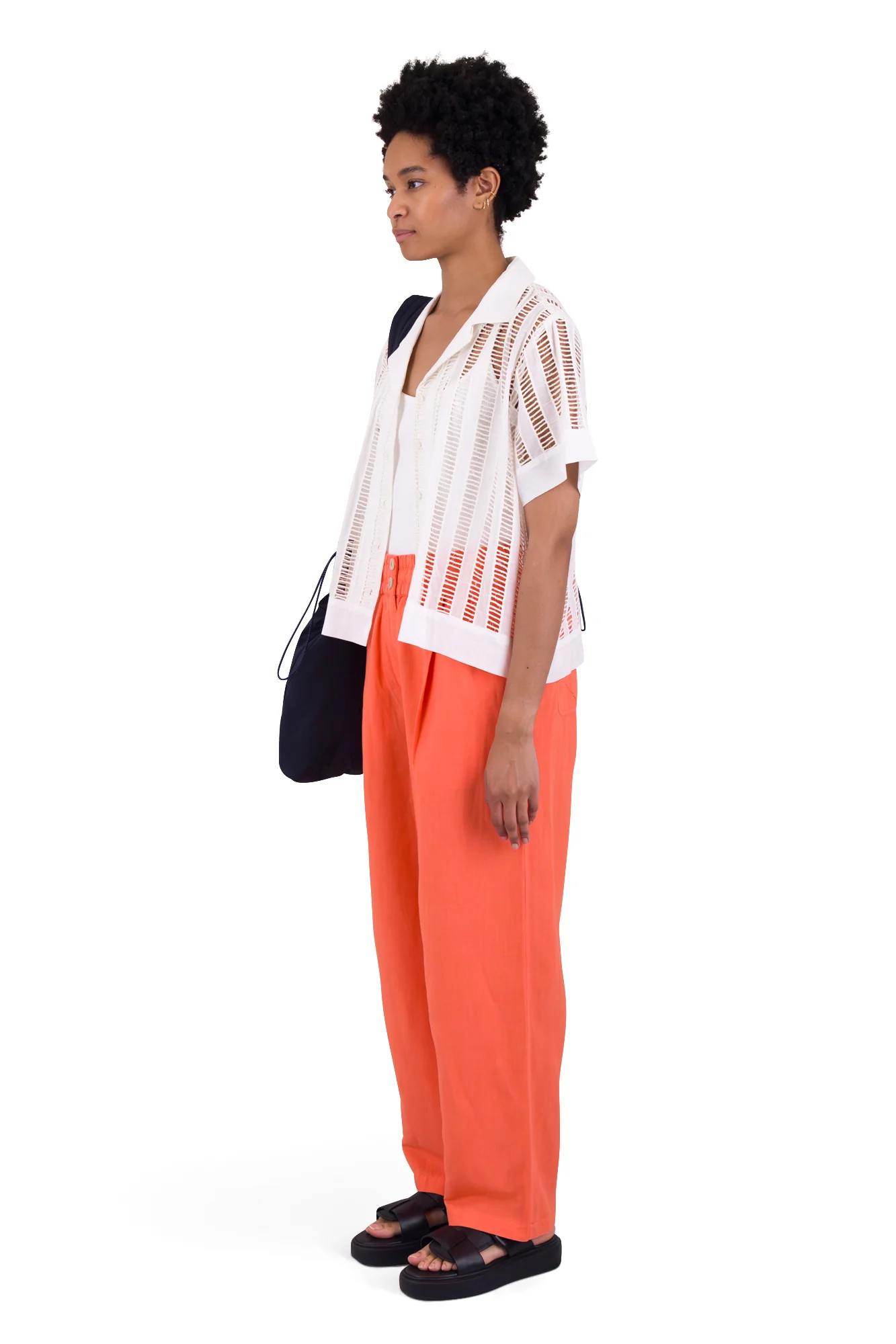 Drawcord Baggy Pants - Coral - Image 3
