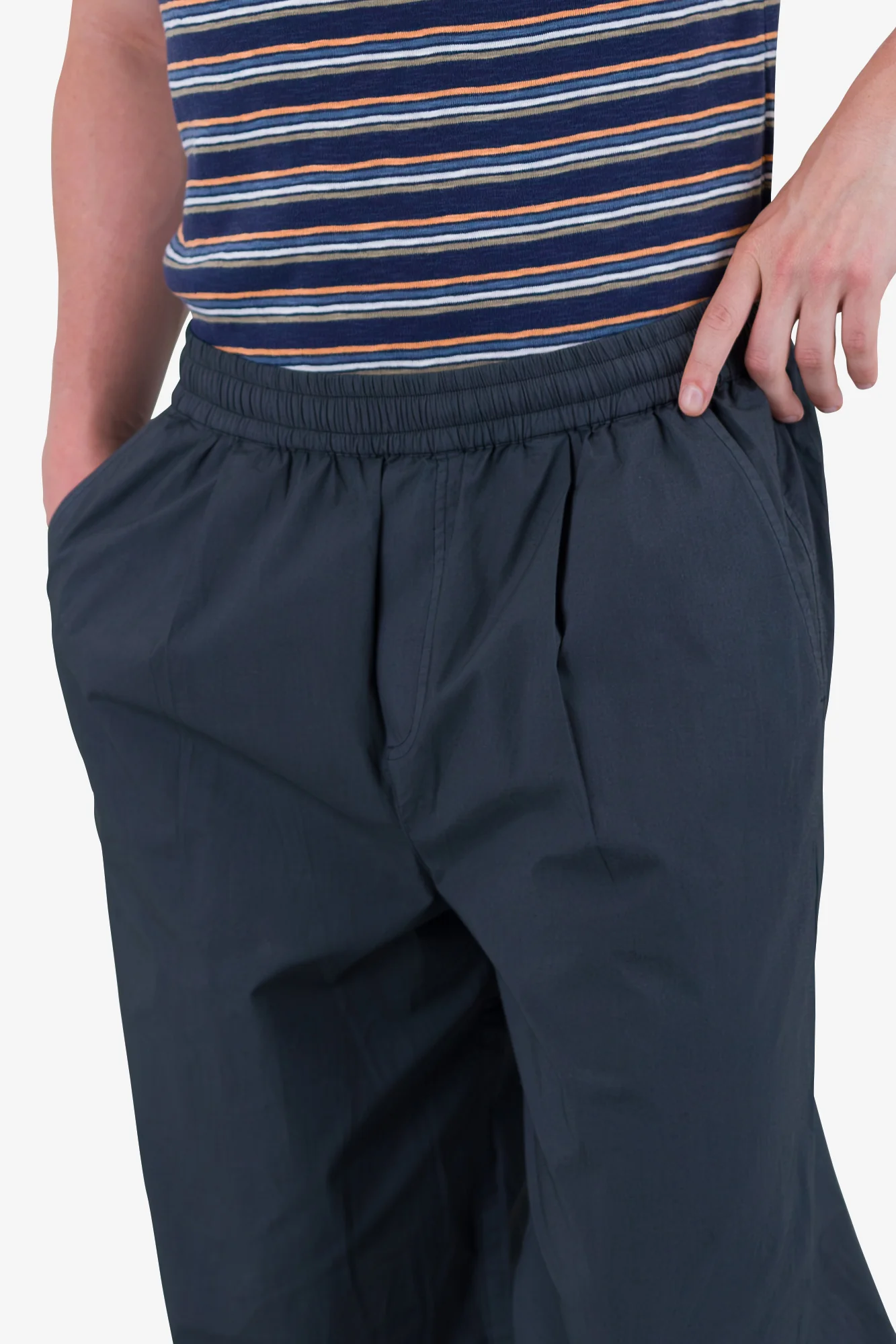 Drawcord Loose Trousers - Soft Black - Image 8
