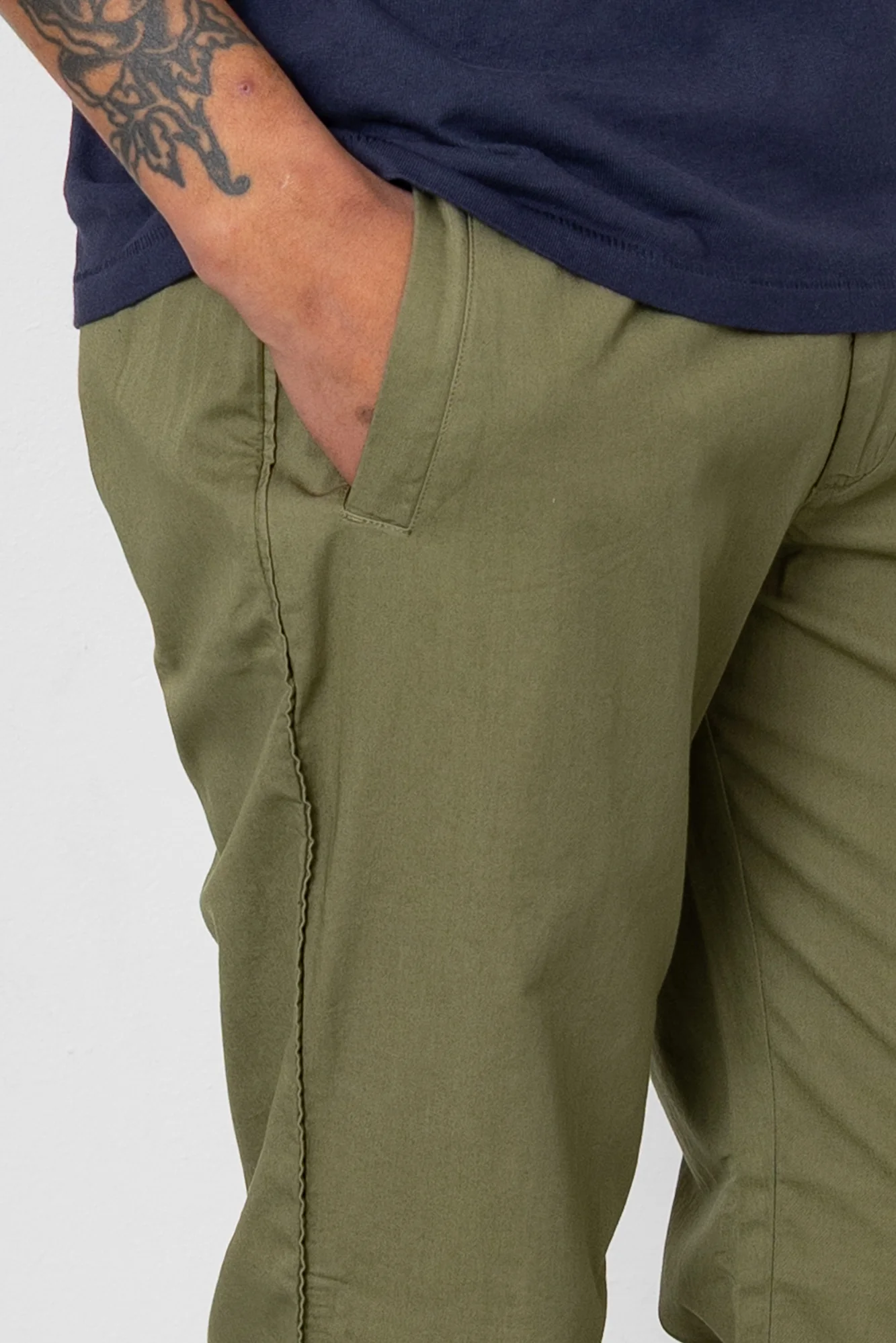 Drawcord Trousers - Olive - Image 6