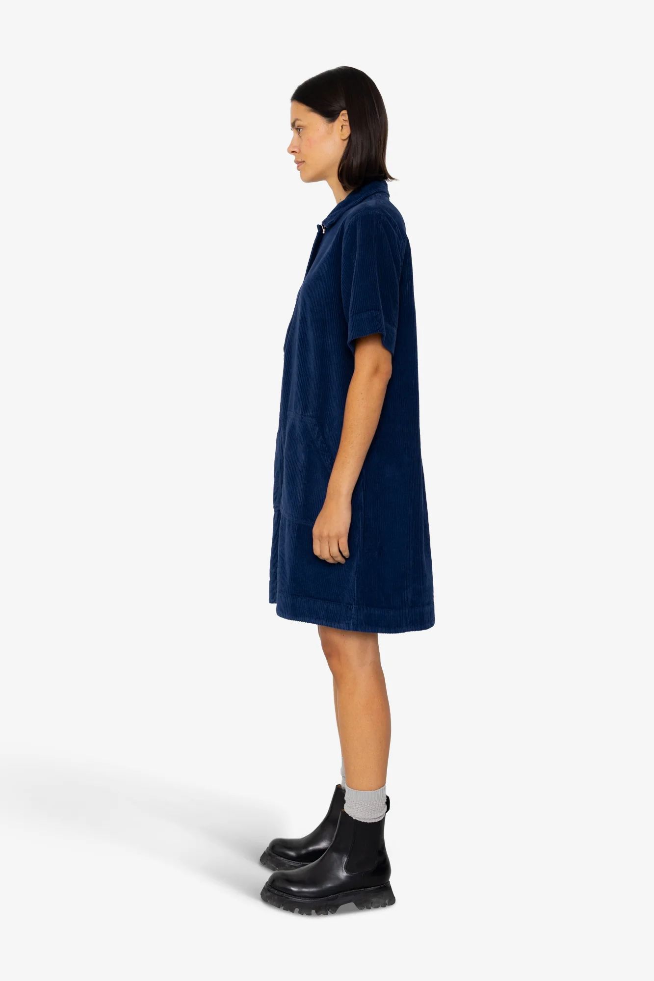 A-Line Zip Dress - Washed Ink - Image 4