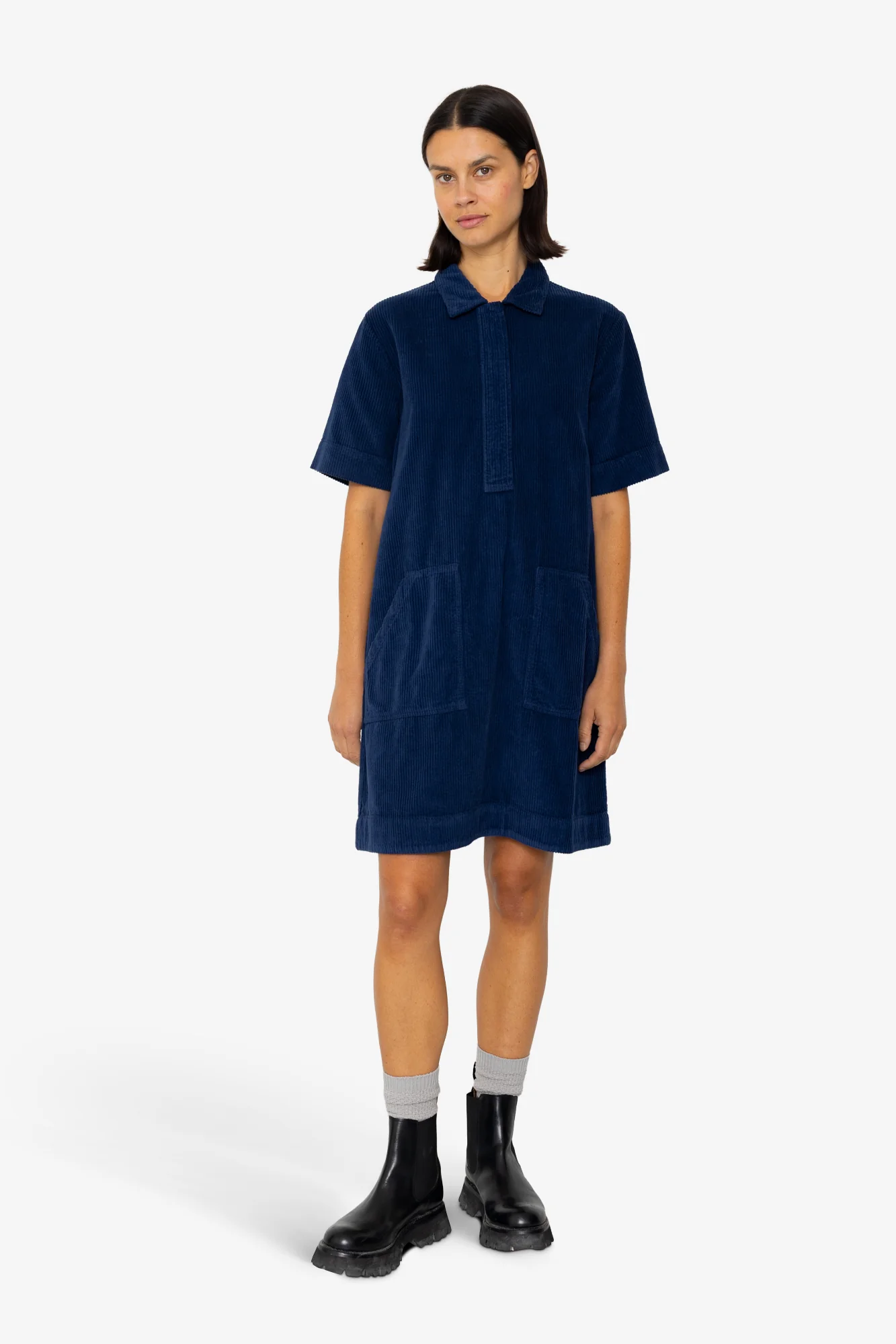 A-Line Zip Dress - Washed Ink - Image 8