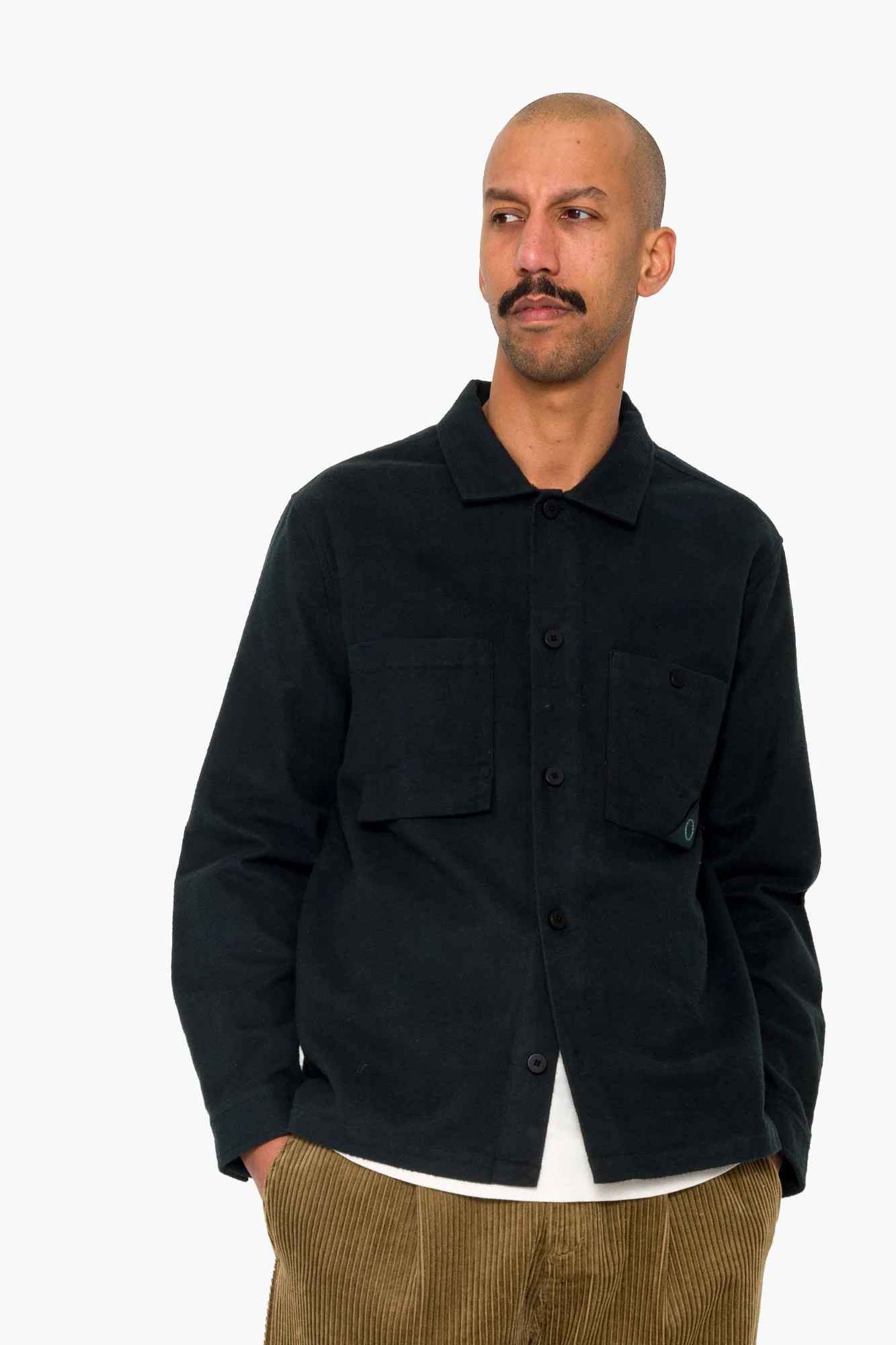 Anniversary Patch Overshirt - Deep Green Moleskin - Image 6