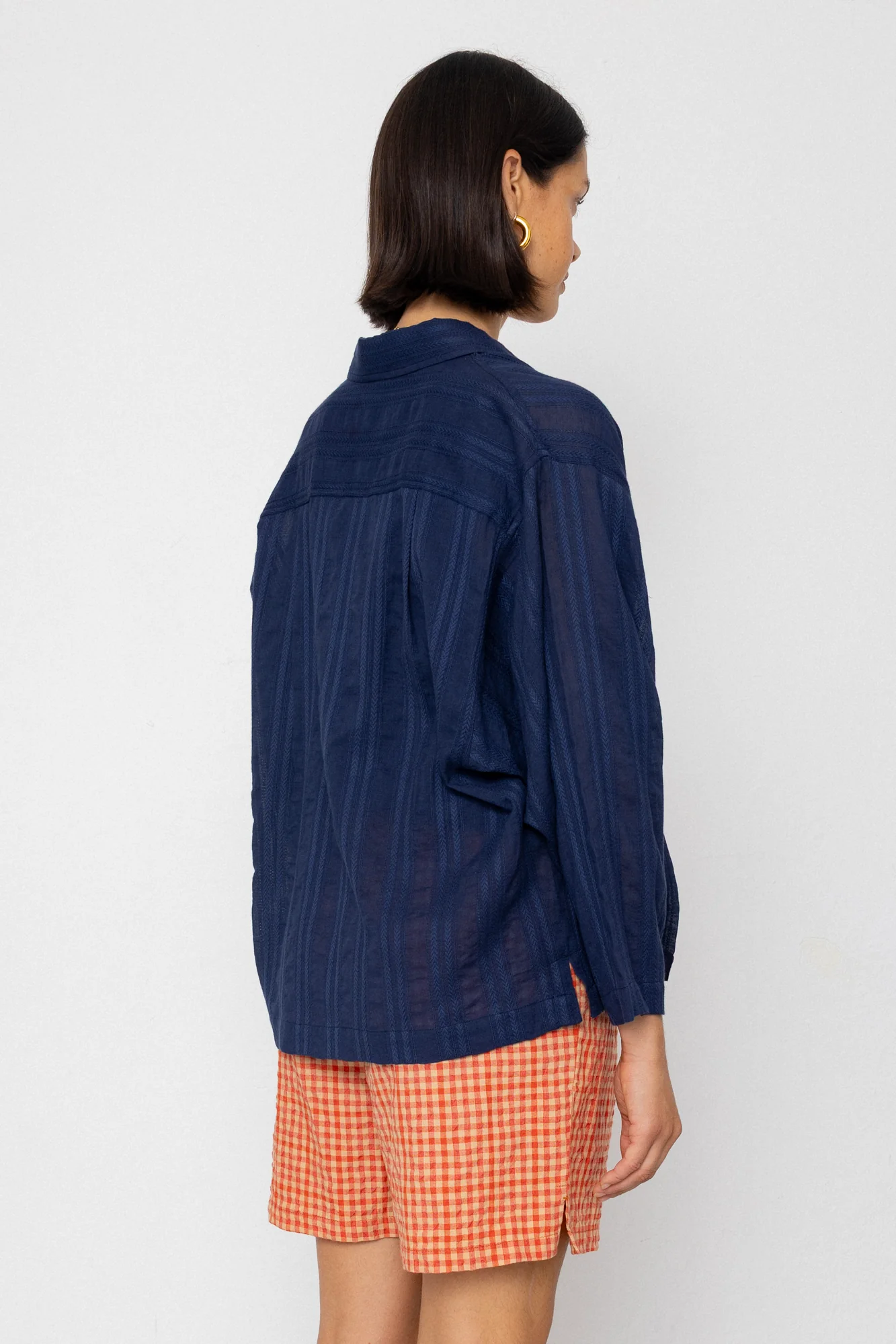 Archive Shirt - Dark Navy Dobby Stripe - Image 7