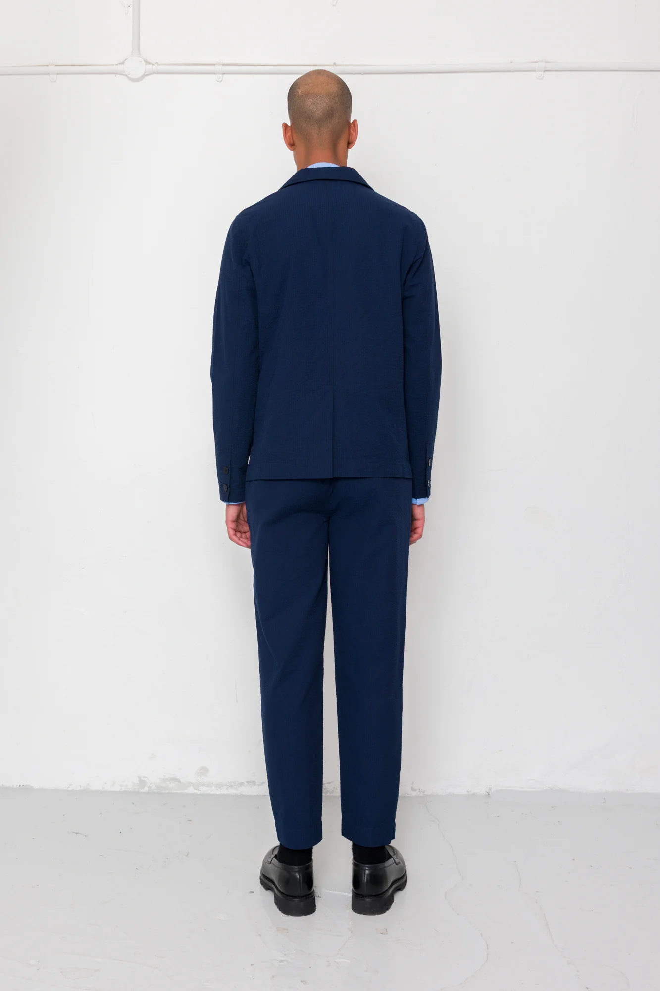 Assembly Blazer - Navy Crinkle Stripe - Image 10
