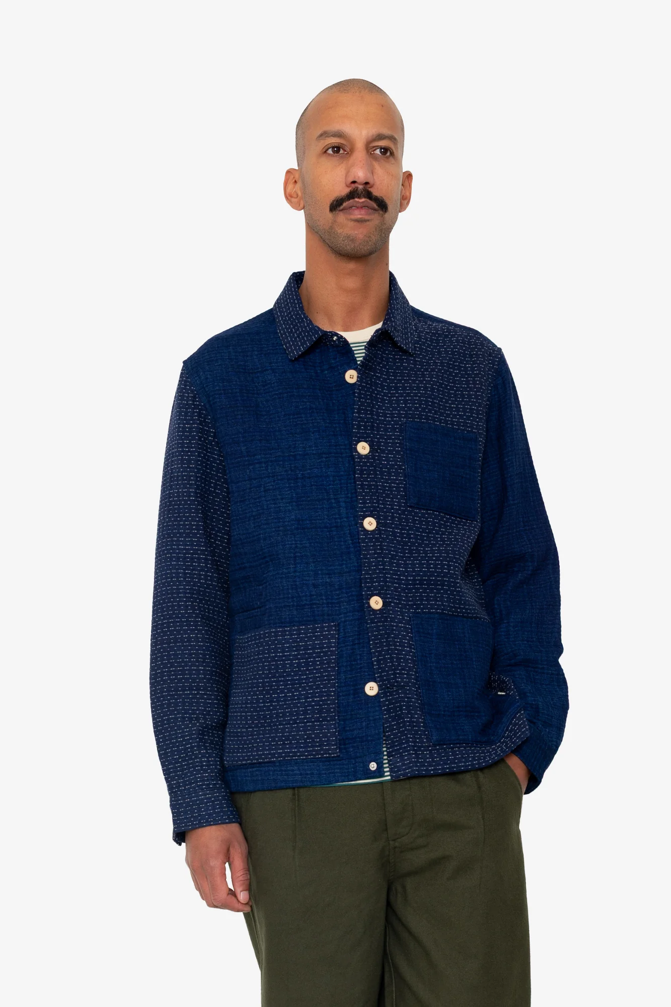 Assembly Jacket - Indigo Waffle Patchwork - Image 7