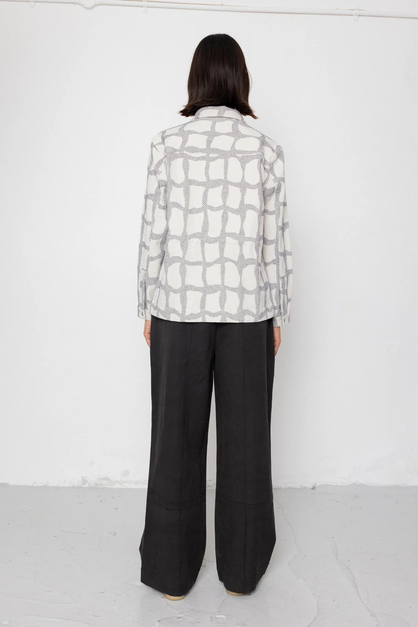 Assembly Jacket - Irregular Block Jacquard Ecru - Image 4