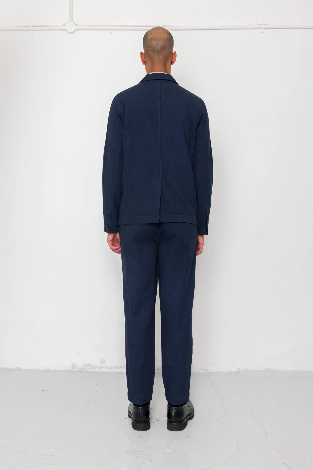 Assembly Suit Trouser - Navy Herringbone - Image 8
