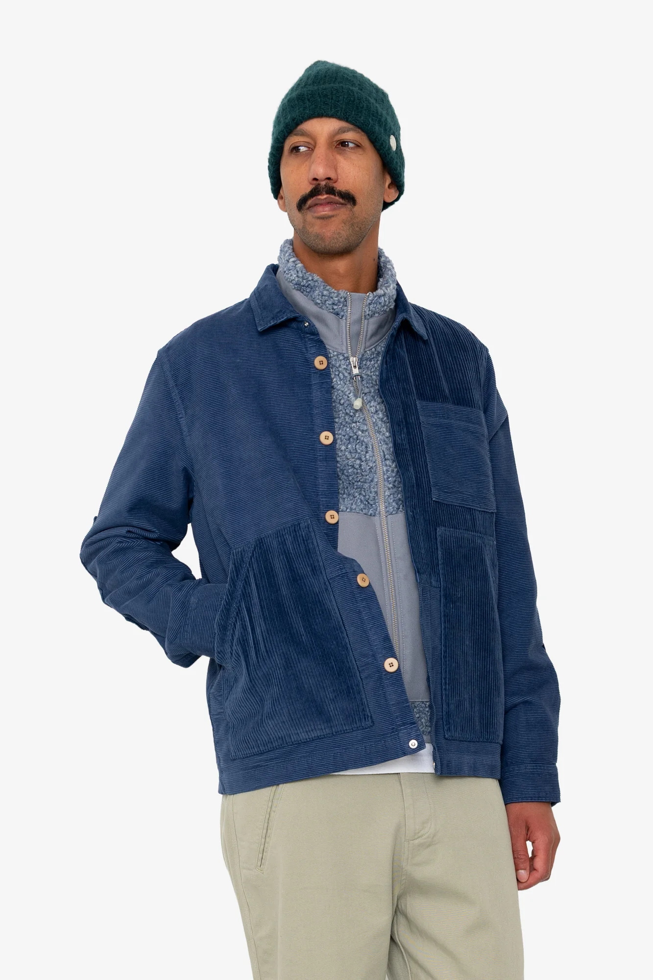 Assembly Worker Jacket - Soft Blue Cord Mix - Image 6