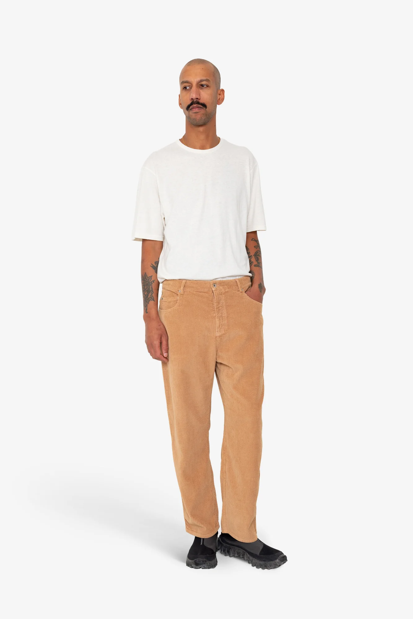 Barrel Leg Trouser - Mink Chunky Cord - Image 6