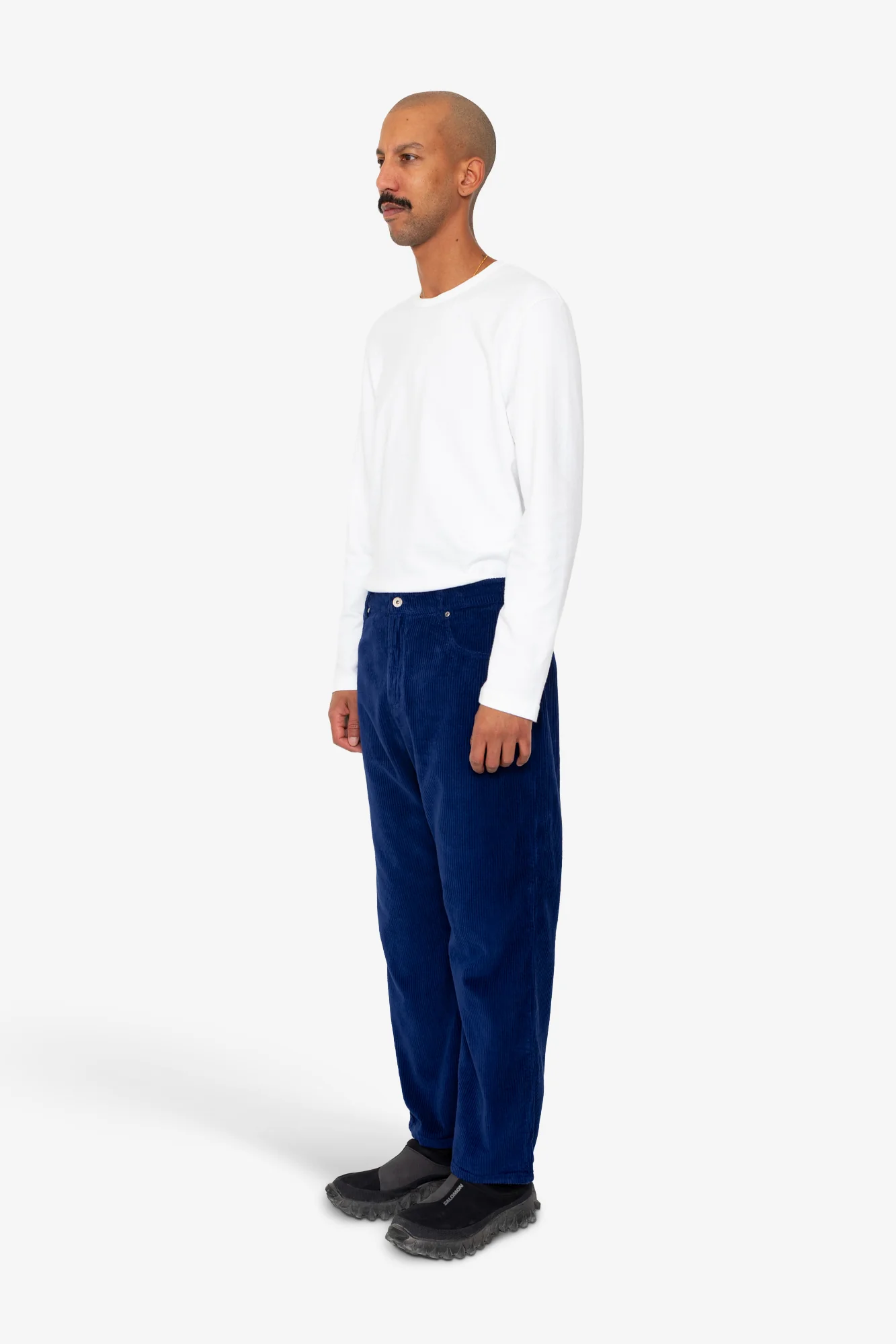 Barrel Leg Trouser - Rich Navy Chunky Cord - Image 3