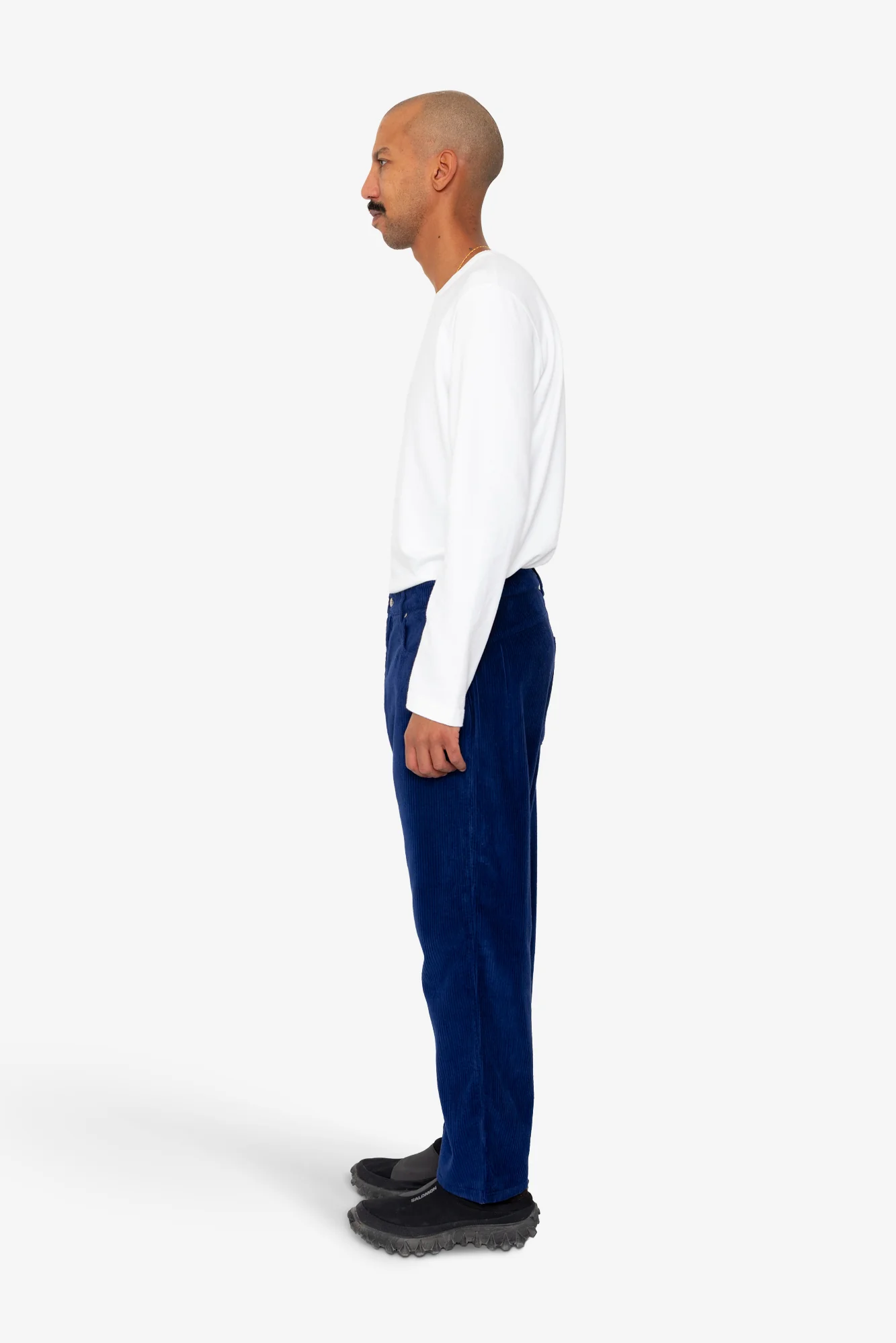 Barrel Leg Trouser - Rich Navy Chunky Cord - Image 4