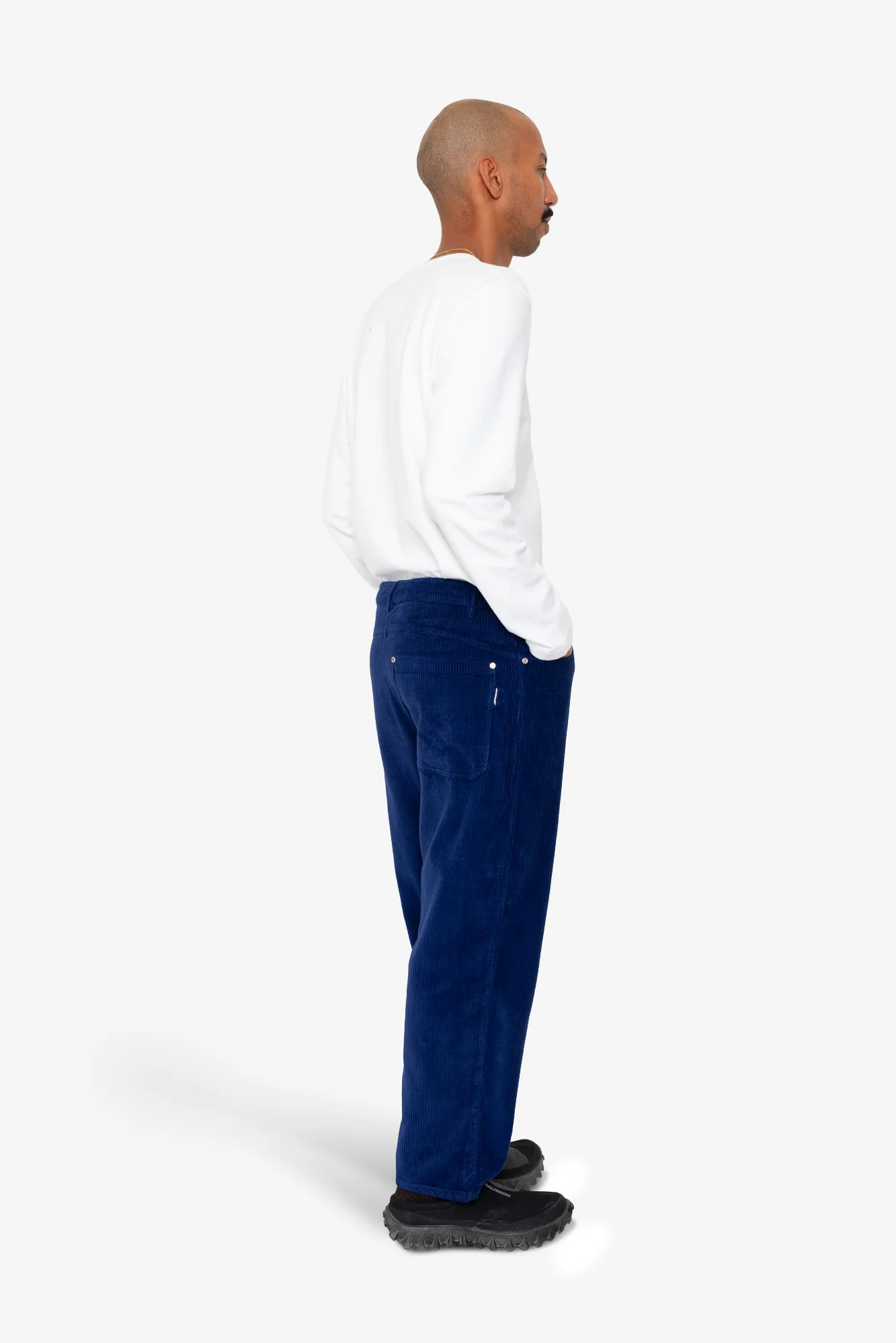 Barrel Leg Trouser - Rich Navy Chunky Cord - Image 6