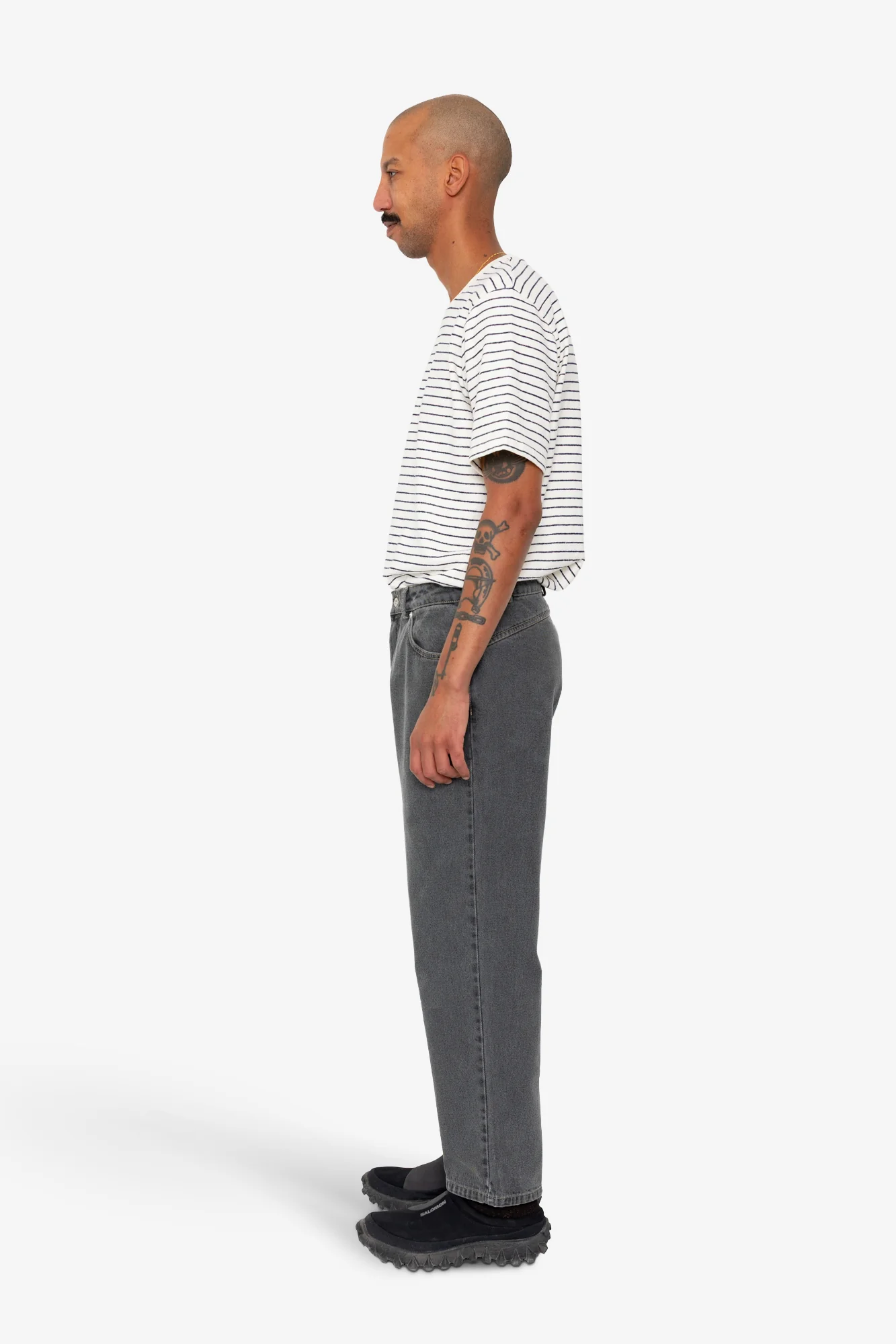 Barrel Leg Trouser - Smoke Grey Denim - Image 4
