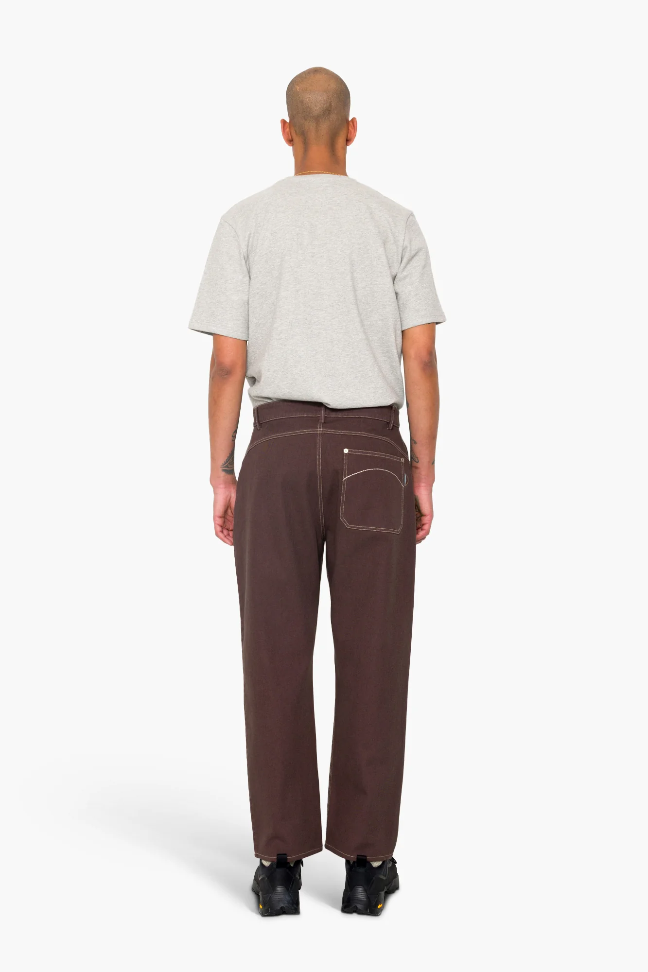 Barrel Leg Trouser - Soft Brown Twill - Image 7