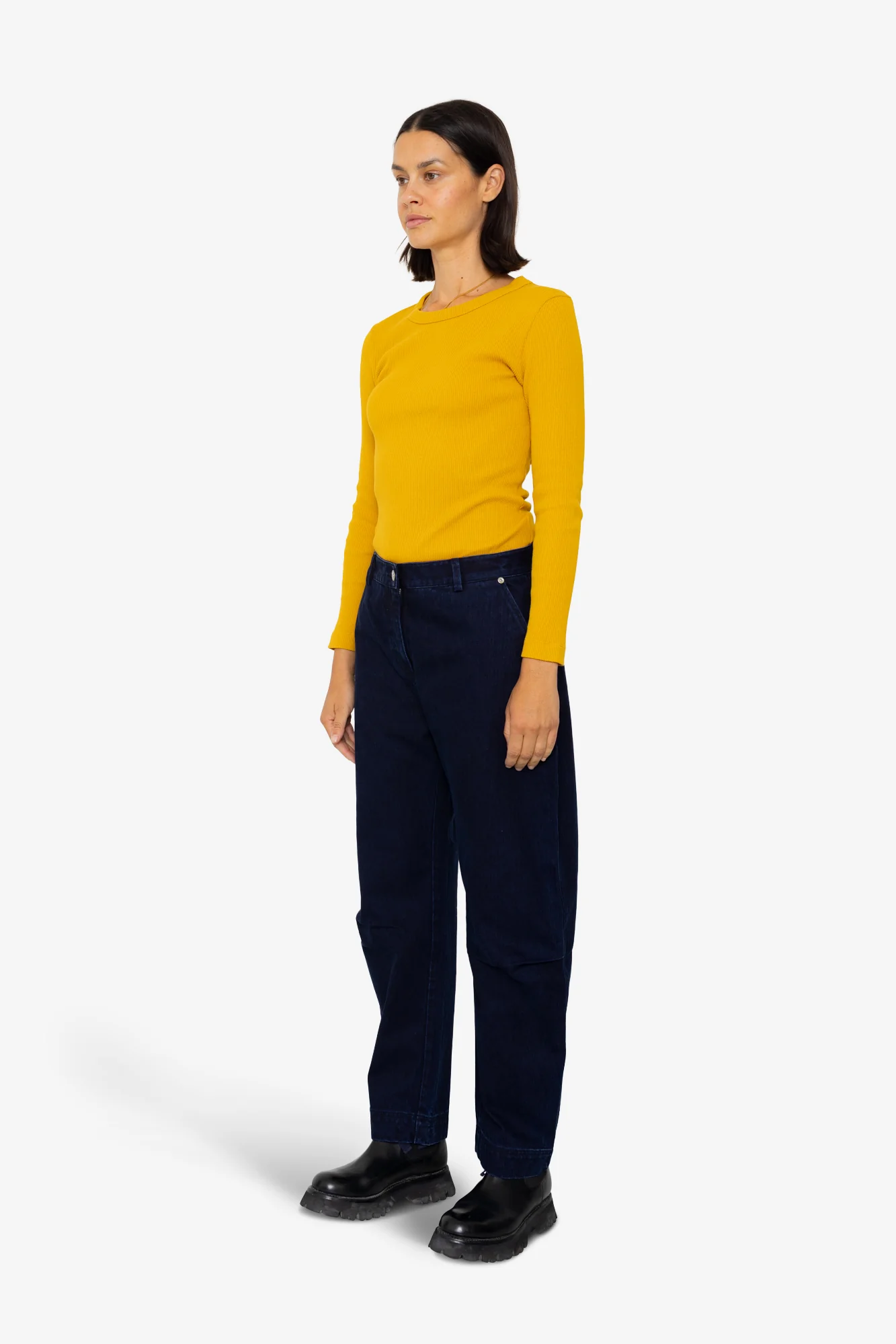 Barrel Trousers - Deep Indigo Slub - Image 3
