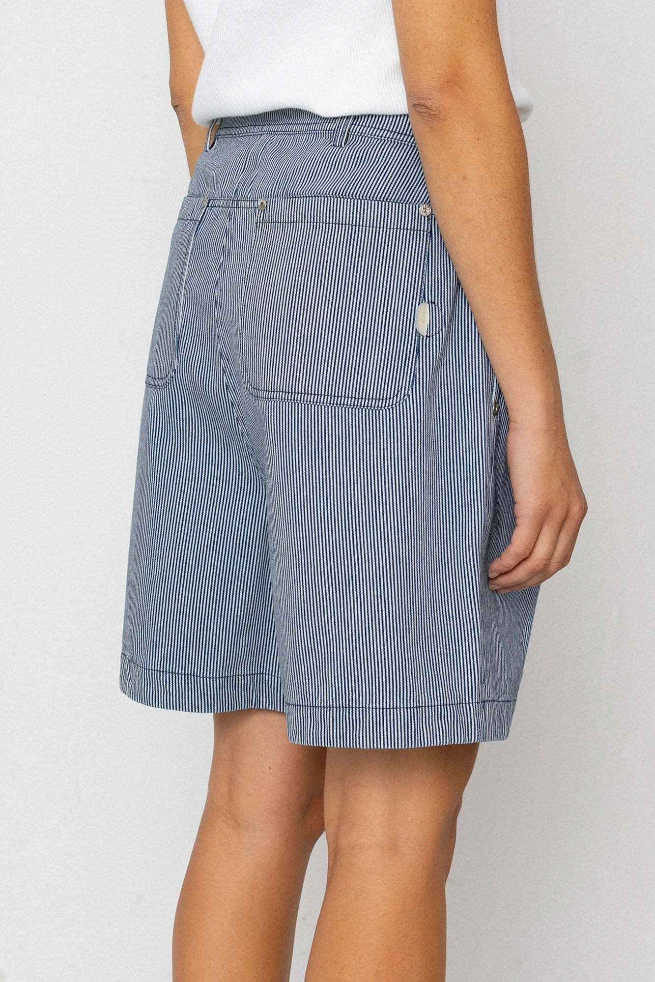 Boyfriend Shorts - Indigo Ticking Stripe - Image 7