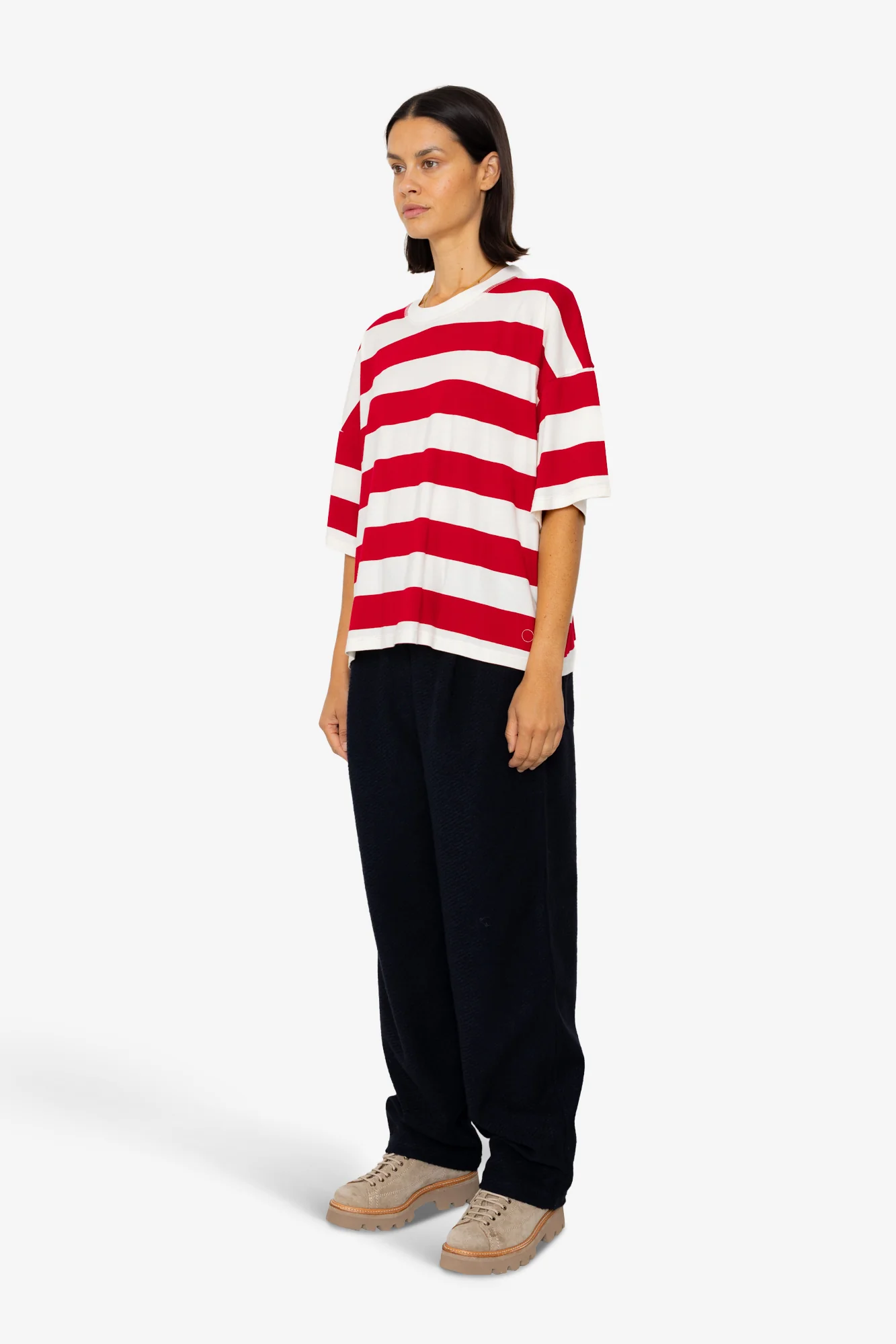 Boyfriend T-Shirt - Carnation Stripe - Image 3