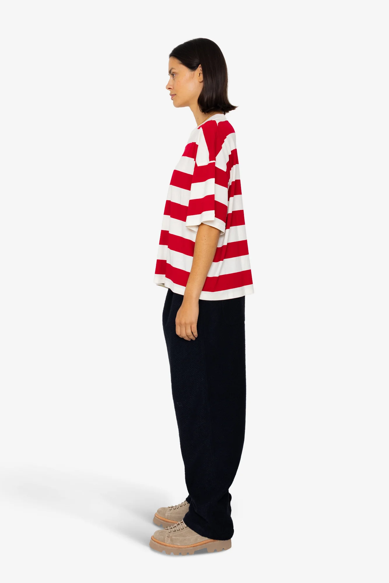 Boyfriend T-Shirt - Carnation Stripe - Image 4