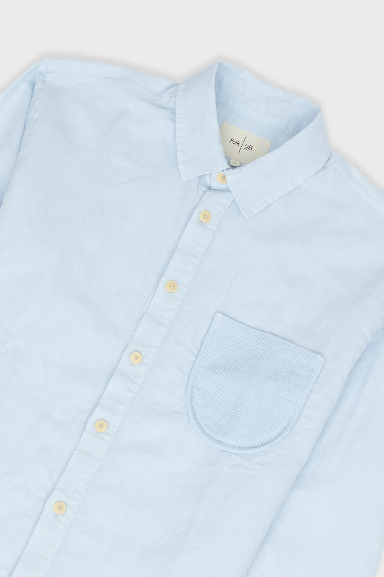 Contrast Pocket Shirt - Soft Blue - Image 5