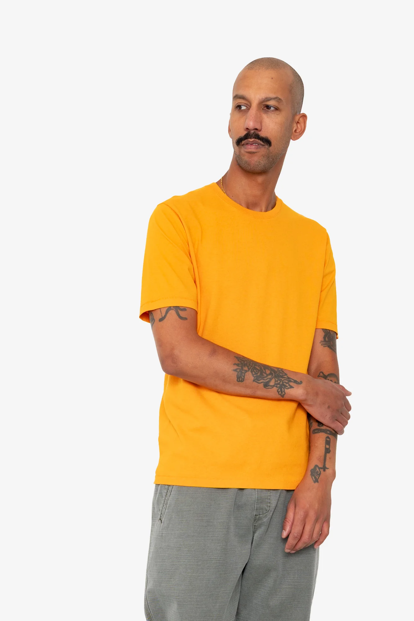 Contrast Sleeve T-Shirt - Pumpkin - Image 7