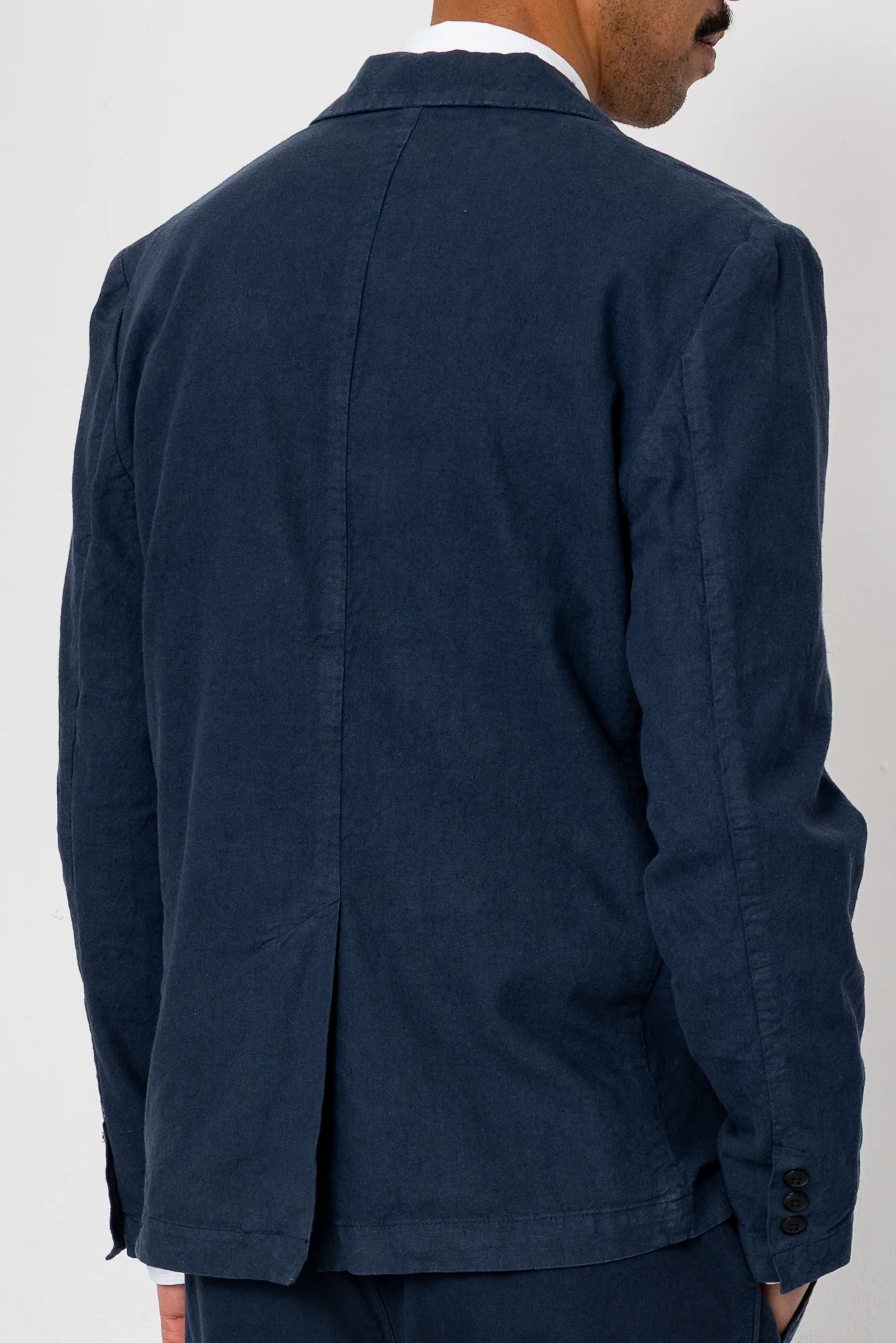 Cotton Linen Blazer - Dark Navy - Image 6