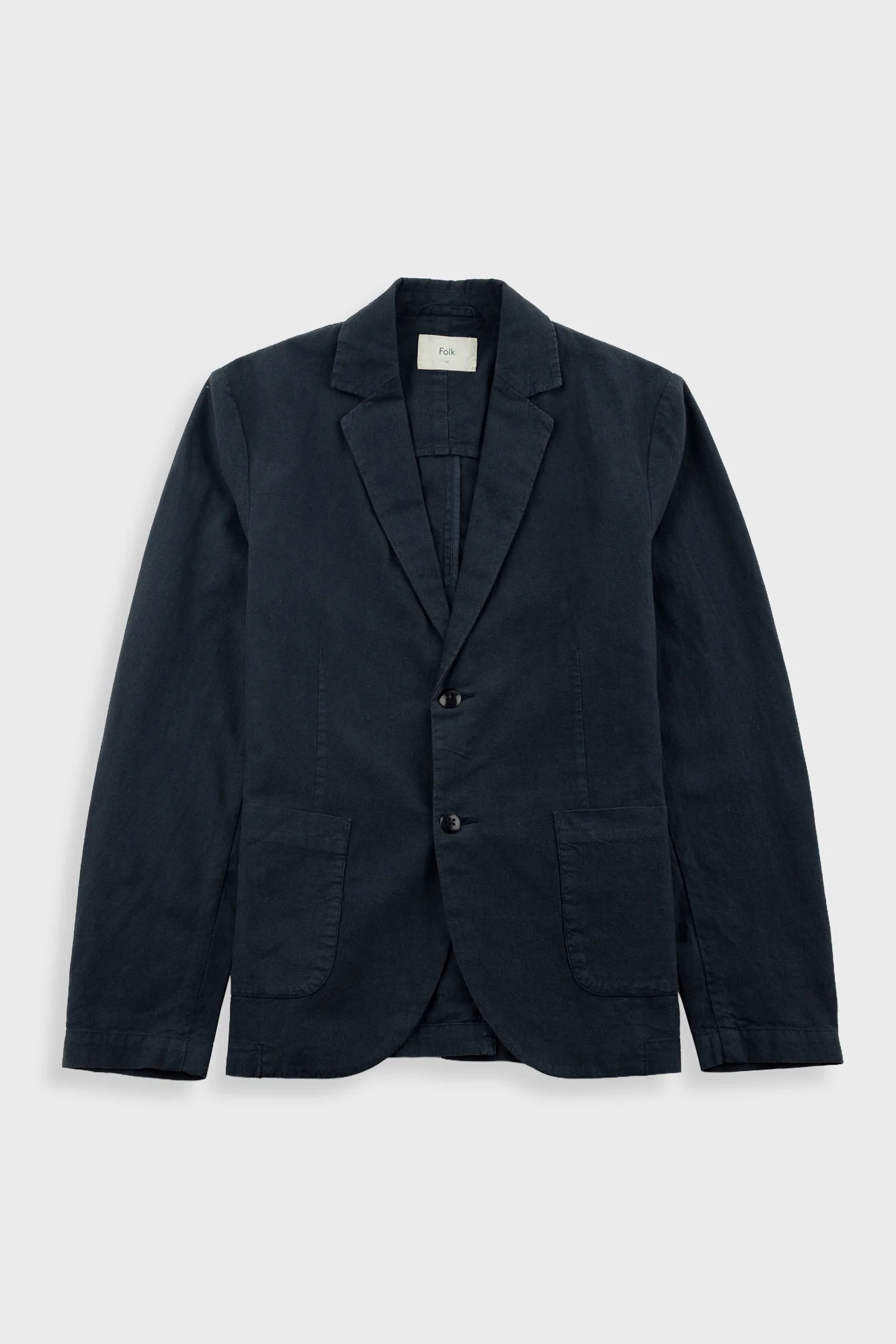 Cotton Linen Blazer - Soft Black