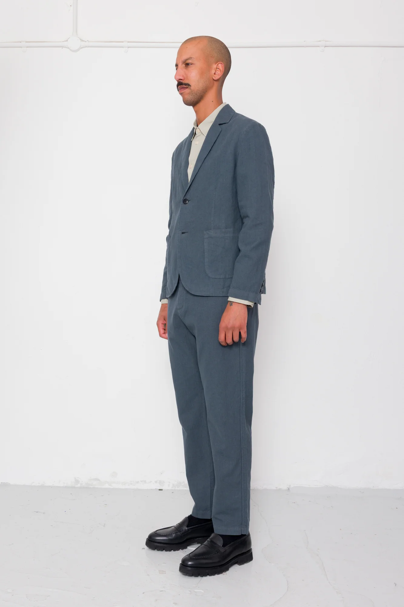 Cotton Linen Trouser - Charcoal - Image 3