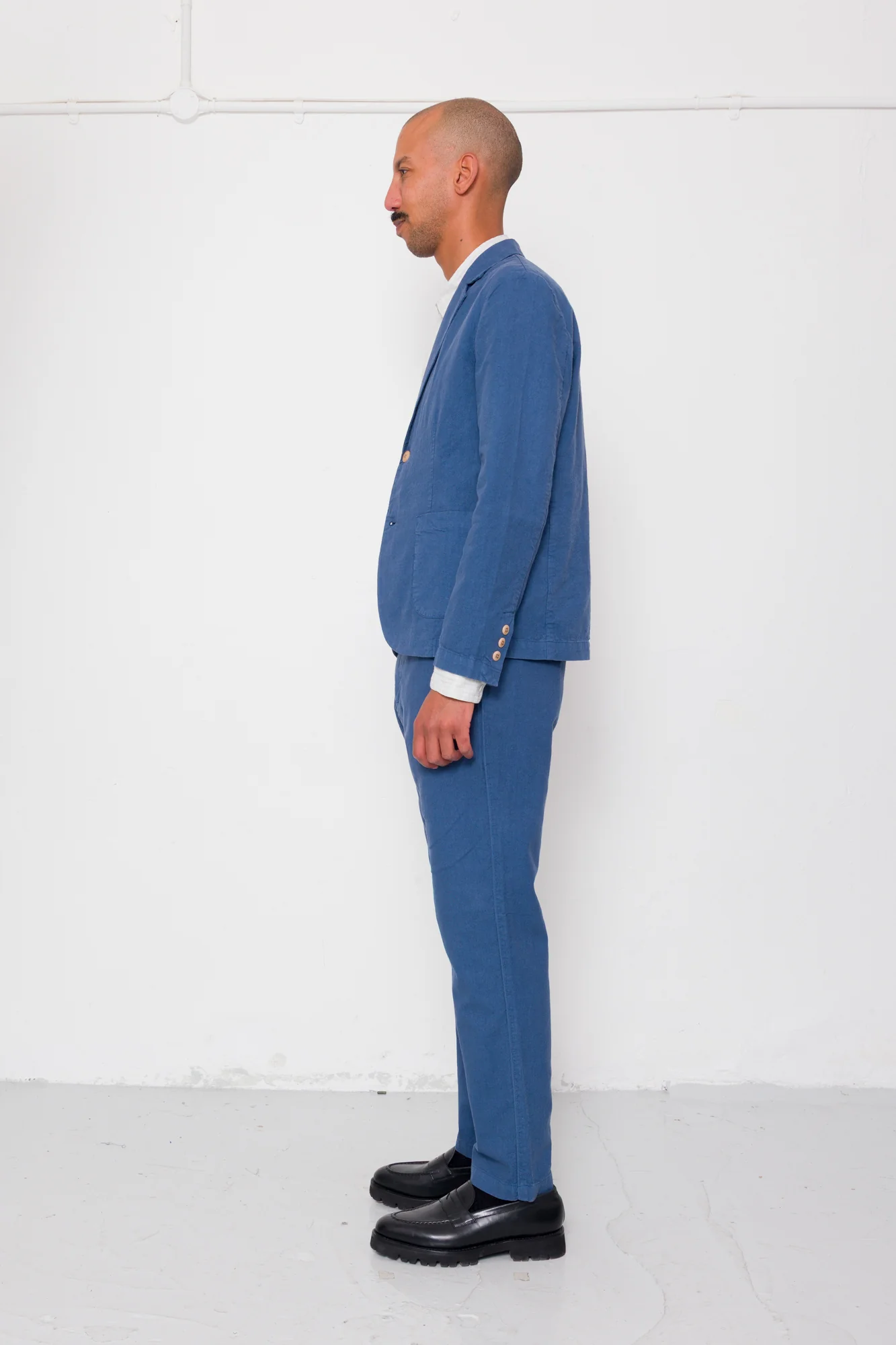 Cotton Linen Trouser - Woad - Image 4