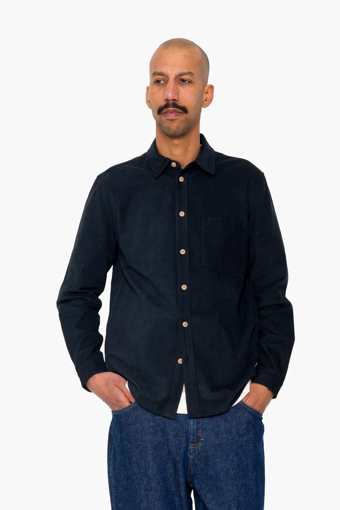 Direction Babycord Shirt - Dark Navy - Image 2