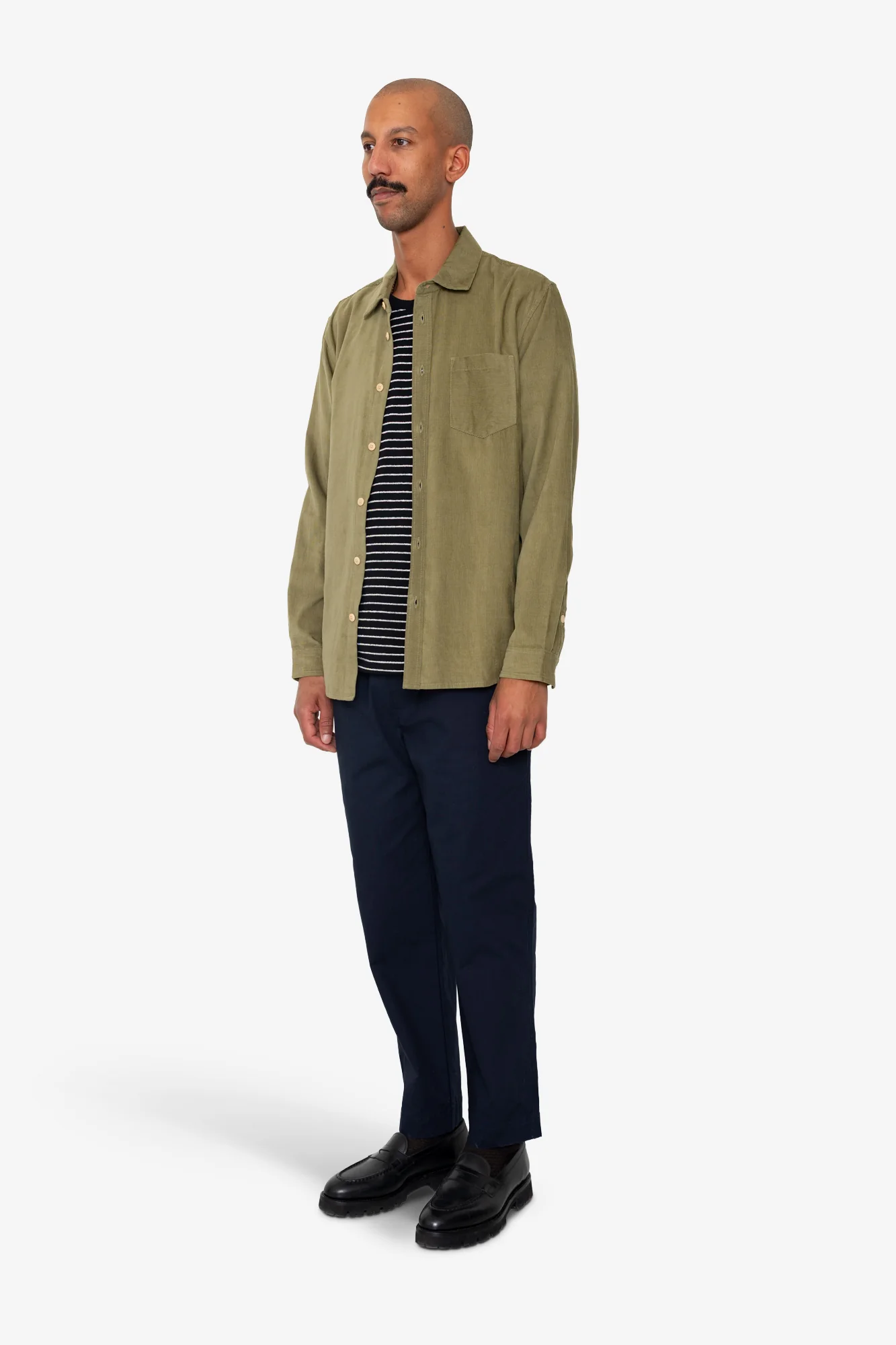 Direction Babycord Shirt - Olive - Image 3
