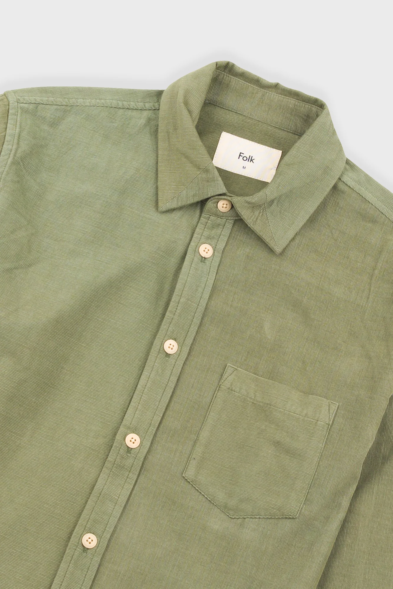 Direction Babycord Shirt - Olive - Image 5