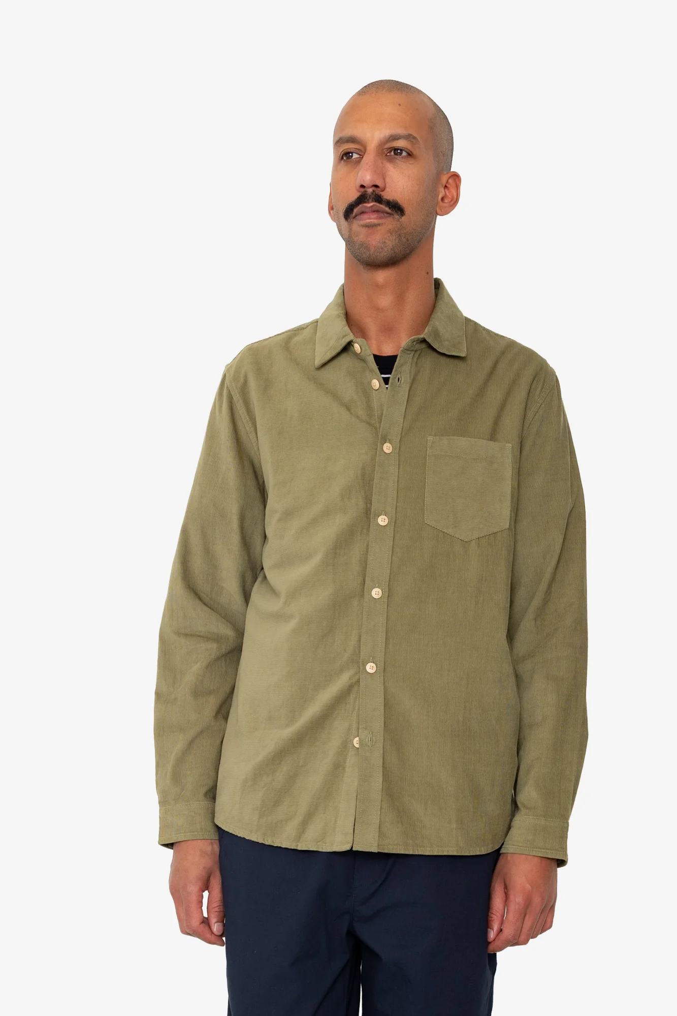 Direction Babycord Shirt - Olive - Image 7