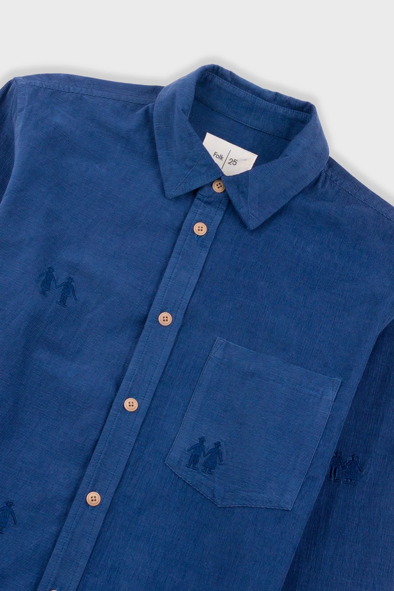 Direction Babycord Shirt - Soft Blue Embroidery - Image 5