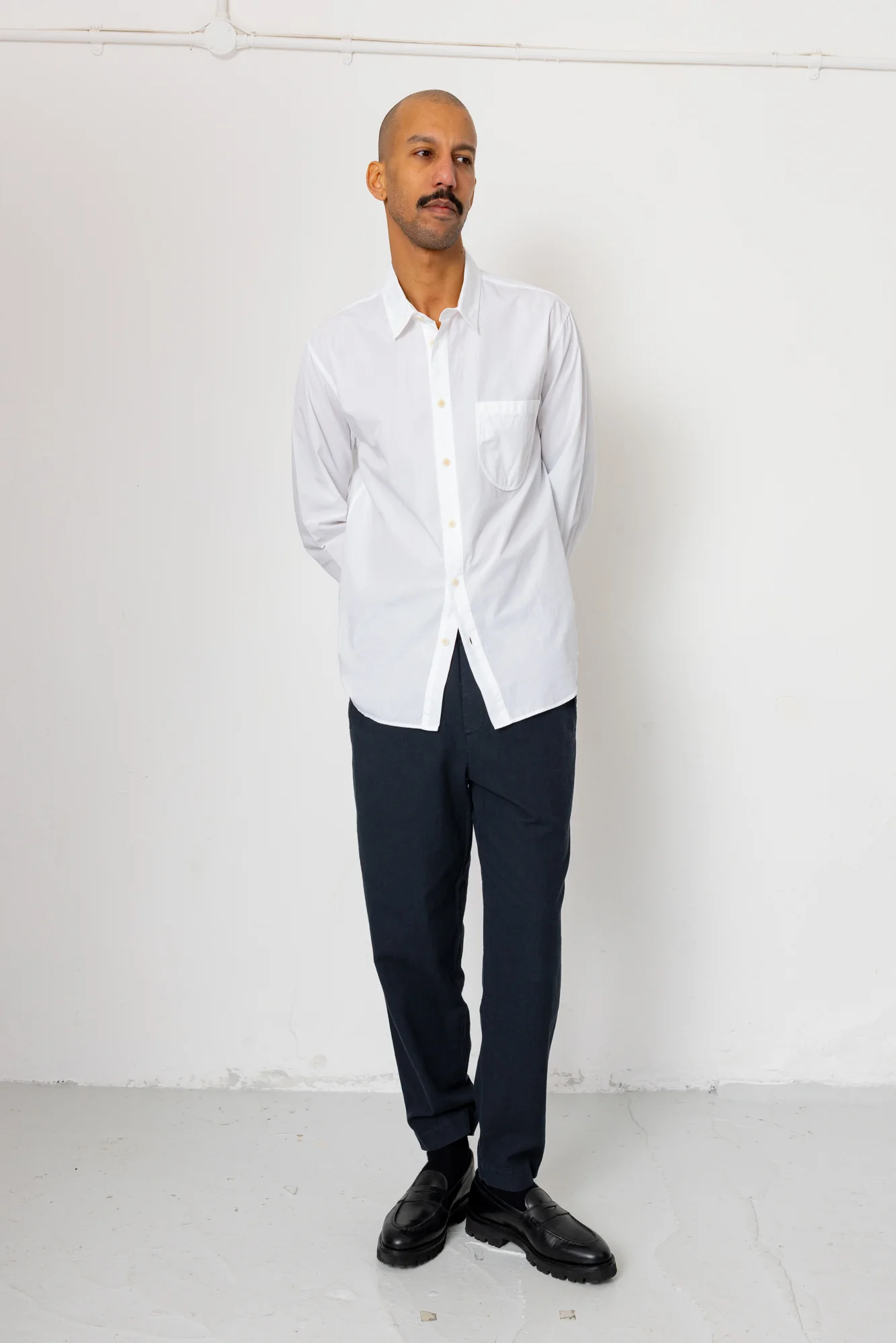 Drawcord Assembly Pant - Black Cotton Linen - Image 2