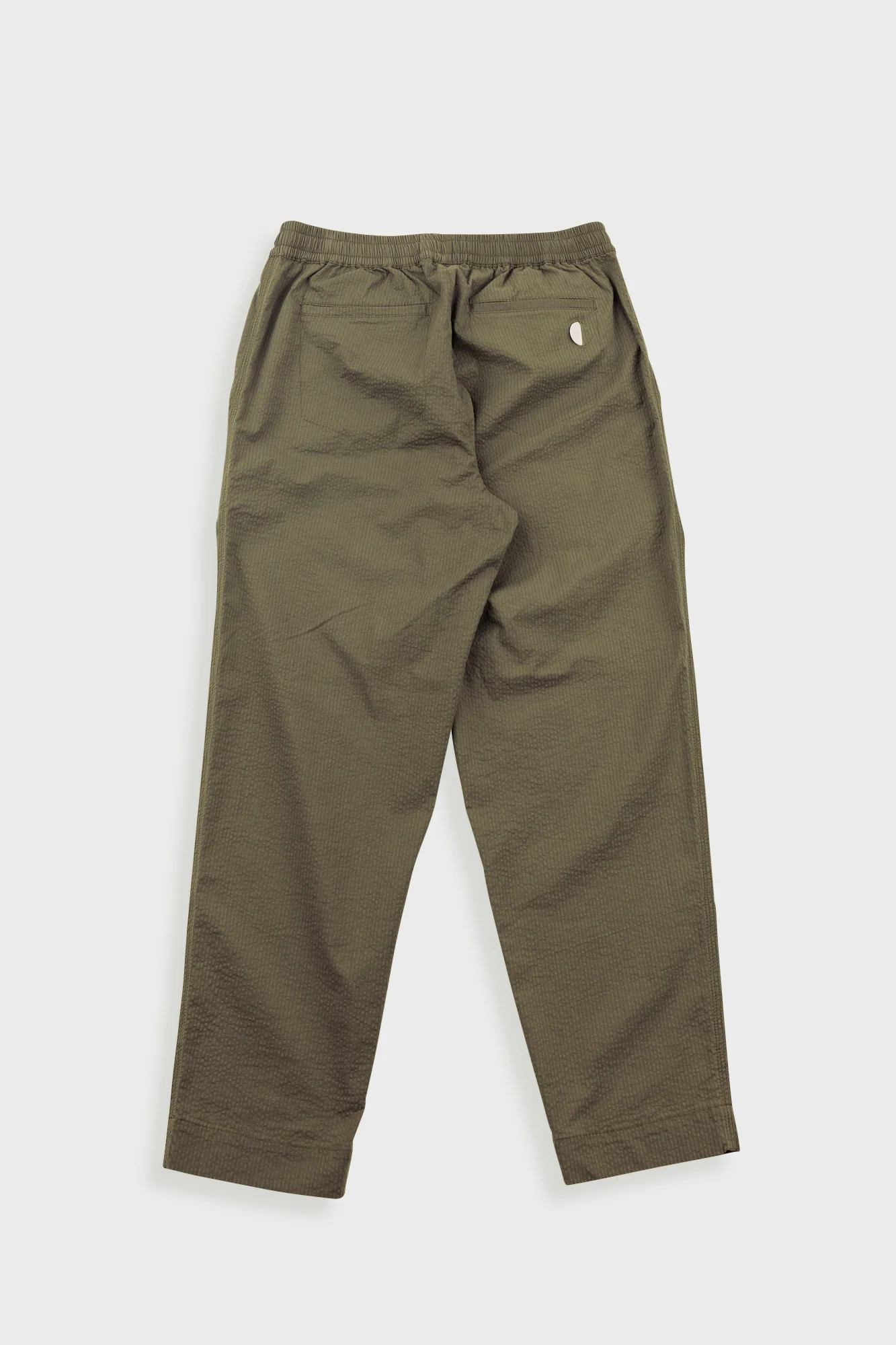 Drawcord Assembly Pant - Dark Olive Seersucker - Image 9