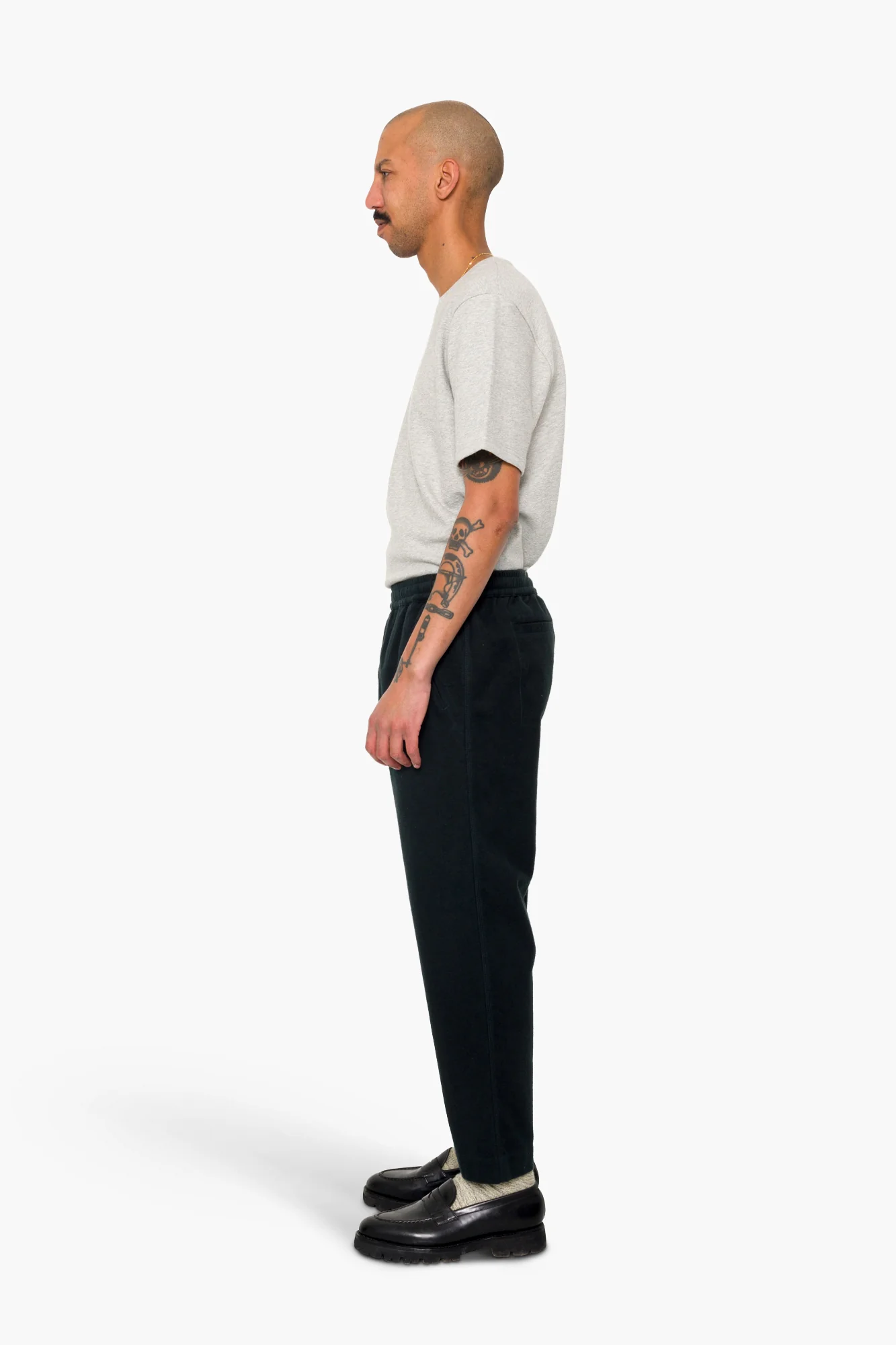 Drawcord Assembly Pant - Deep Green Moleskin - Image 4
