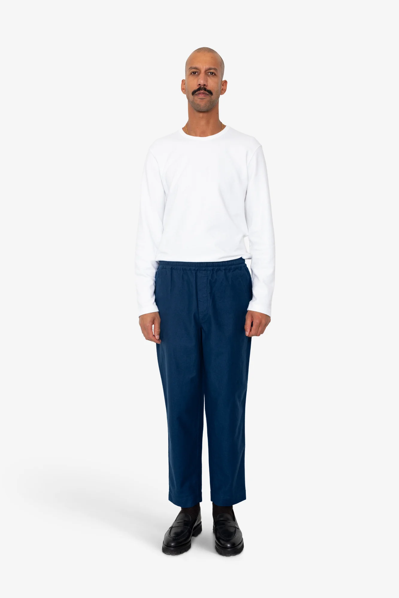 Drawcord Assembly Pant - Mid Blue Moleskin